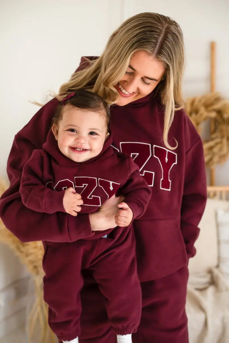 COZY Mini Tracksuit Burghundy Set Cozy Crew Club
