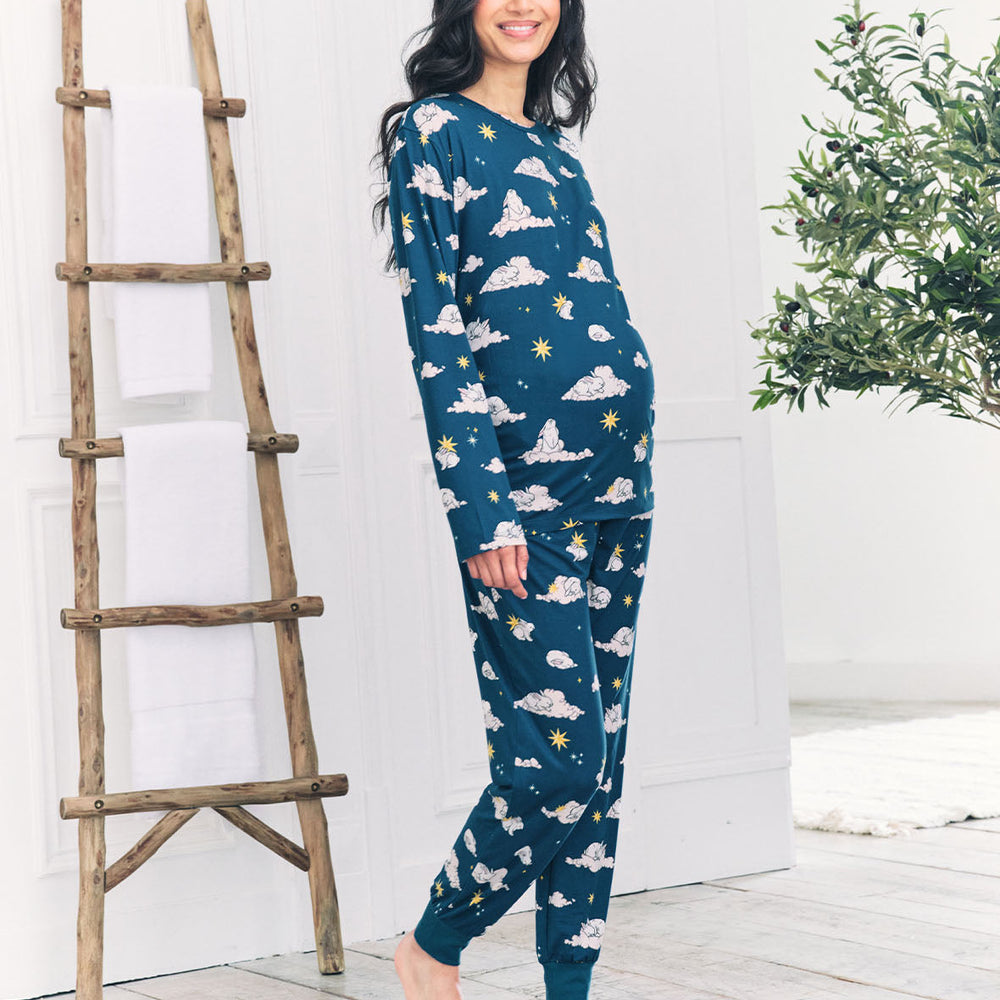 Maternity Celestial Bunny Print Long Pyjama Set Chelsea Peers