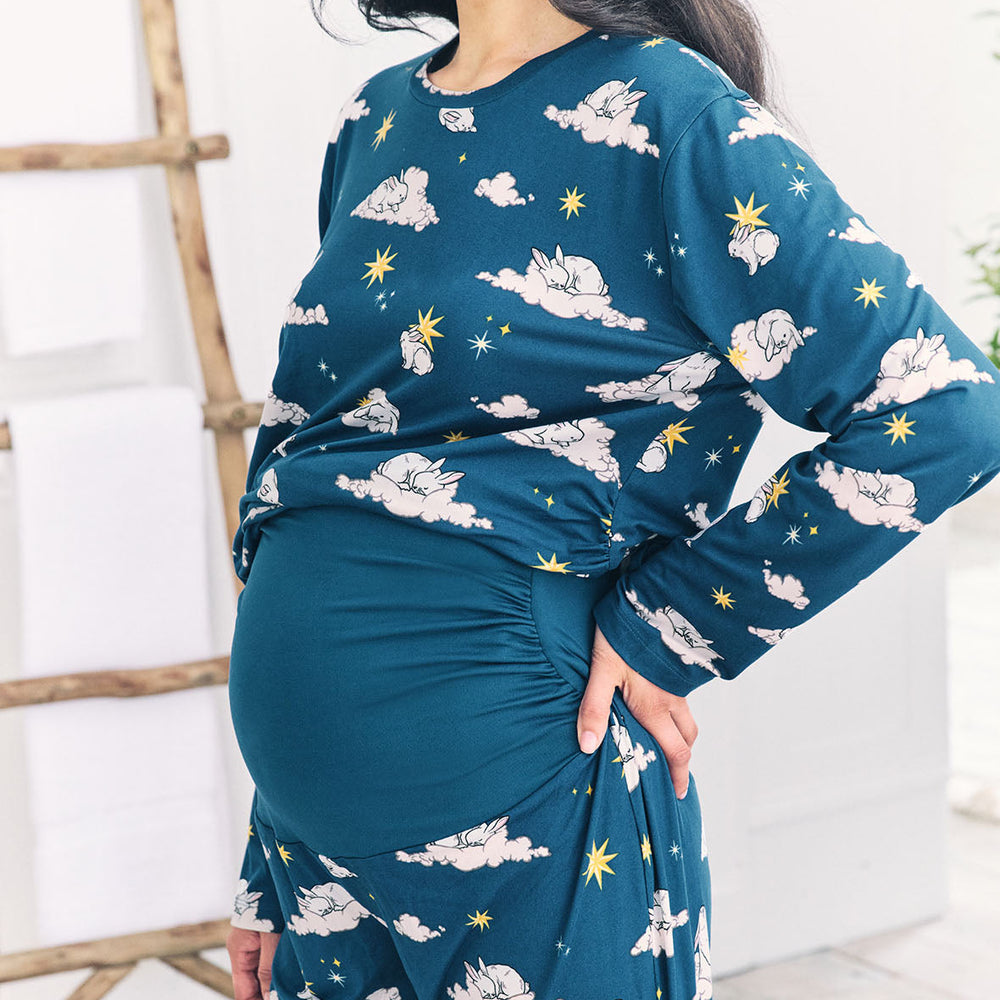 Maternity Celestial Bunny Print Long Pyjama Set Chelsea Peers