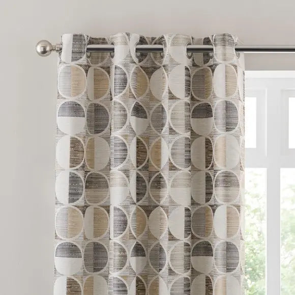 Cai Circle Jacquard Eyelet Curtains Dunelm