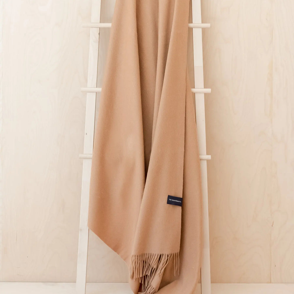 Camel Cashmere Blanket TartanBlanketCo