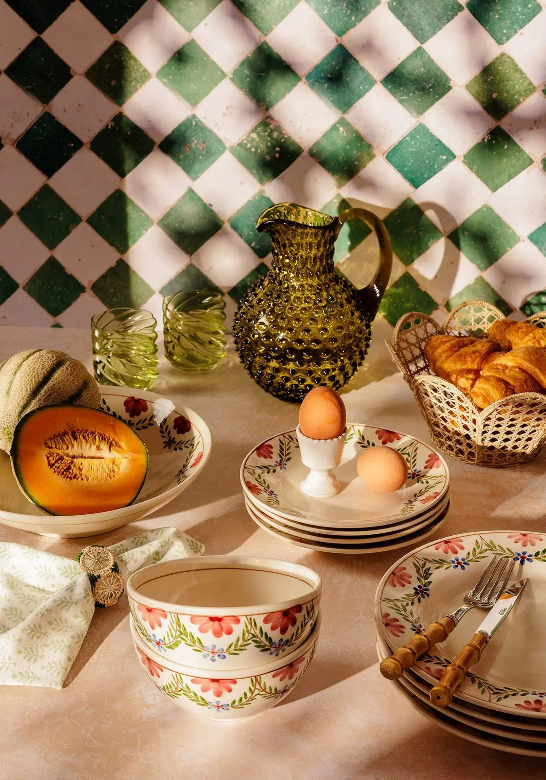 Camilla Side Plate, Green Garland Casa by Josephine Jenno
