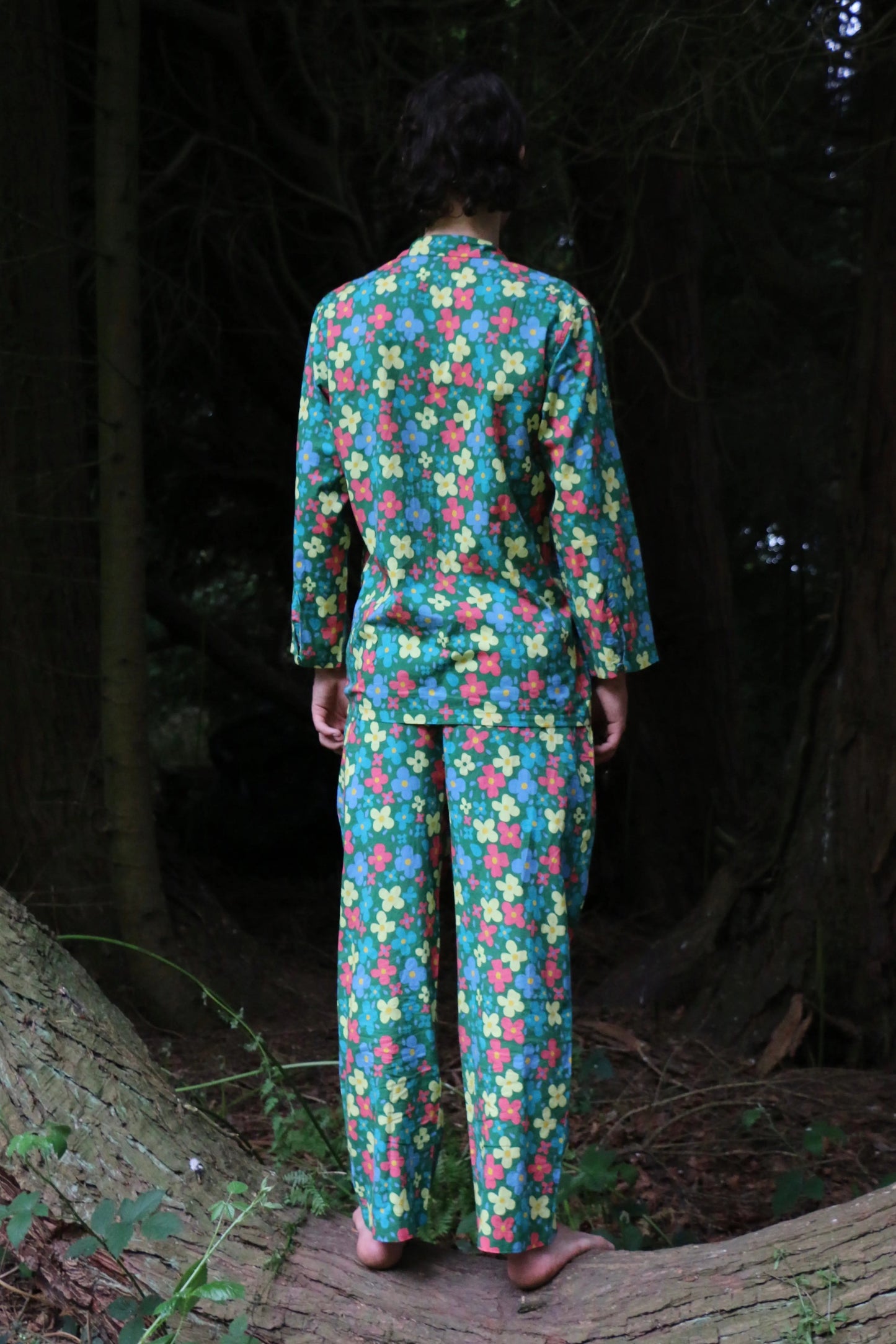 Can Bouquet (Green) Unisex Cotton Pyjama Trouser / Pyjama Trouser Set French William