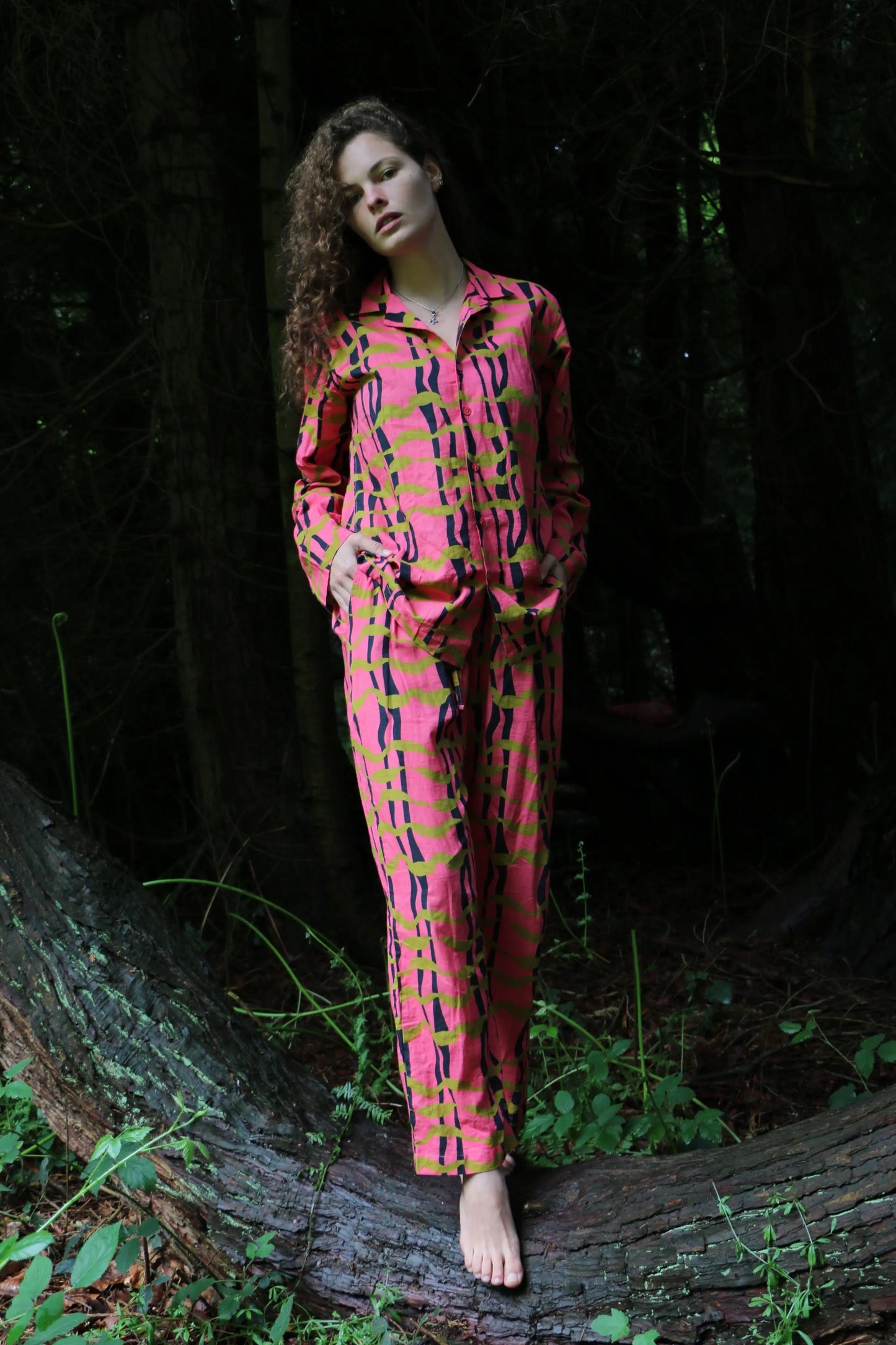 Can Nara (Pink) Unisex Cotton Pyjama Trouser / Pyjama Trouser Set French William