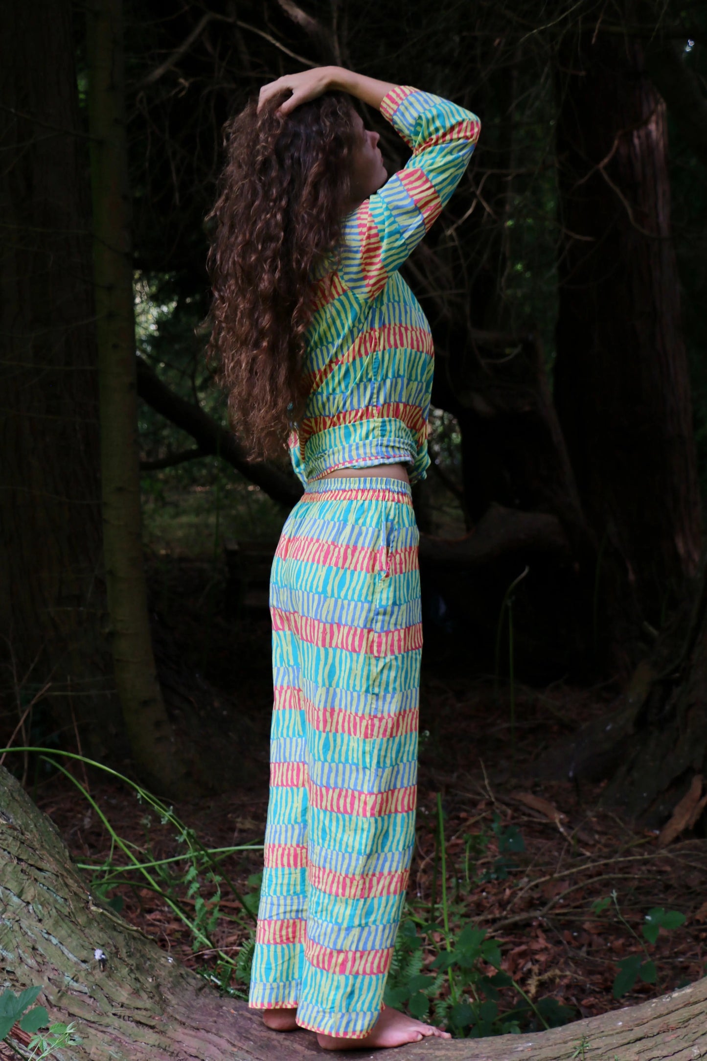 Can Noodle (Green) Unisex Cotton Pyjama Trouser / Pyjama Trouser Set French William