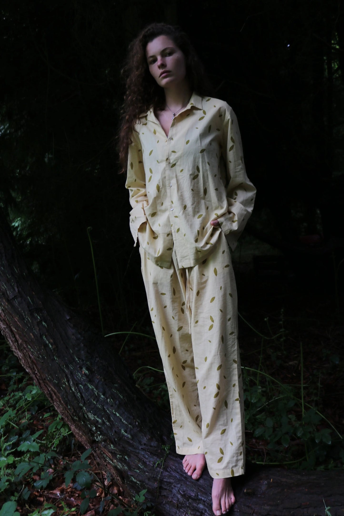 Can Petal (Cream) Unisex Cotton Pyjama Trouser / Pyjama Trouser Set French William