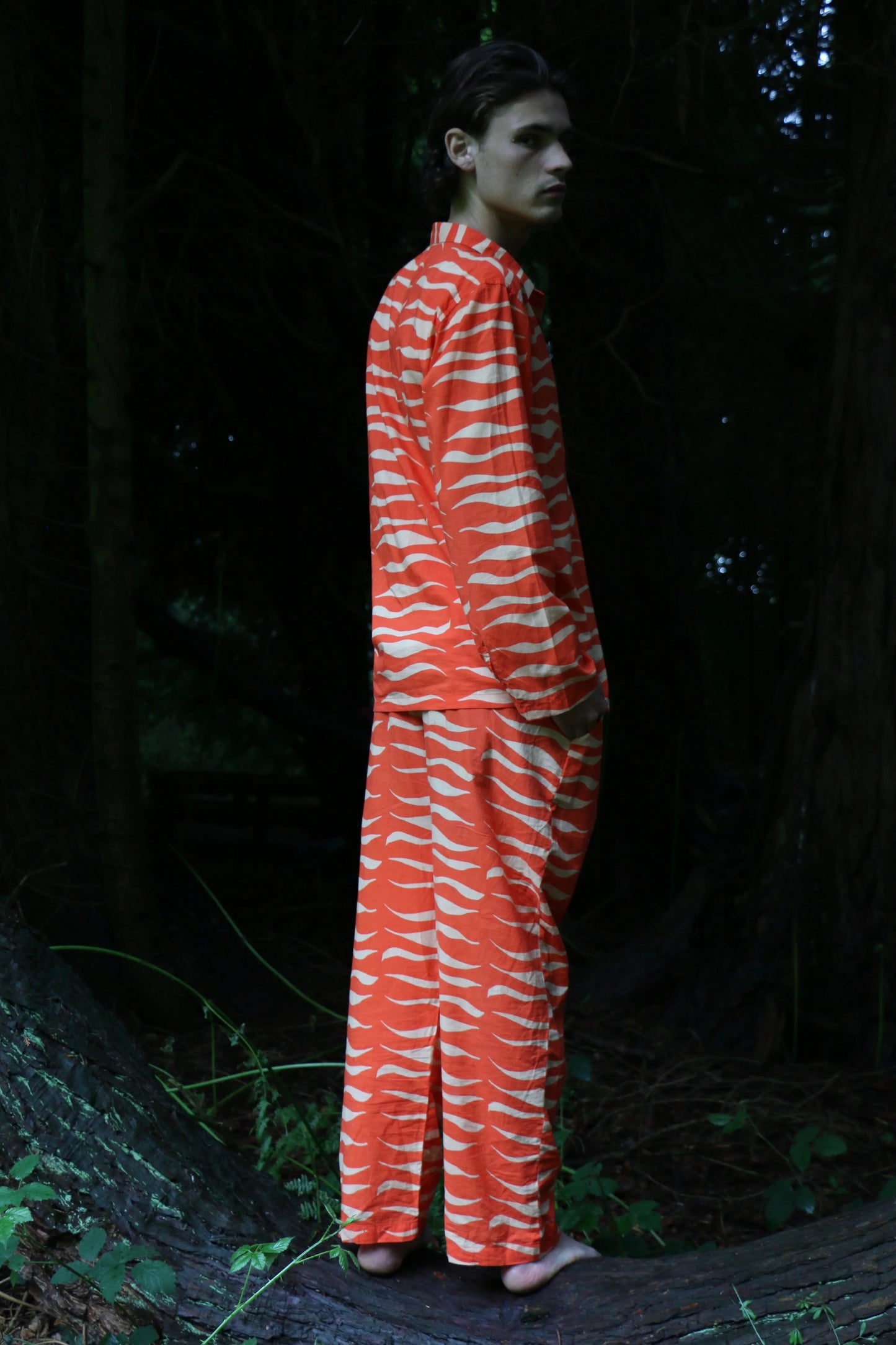 Can Tiger (Orange) Unisex Cotton Pyjama Trouser / Pyjama Trouser Set French William