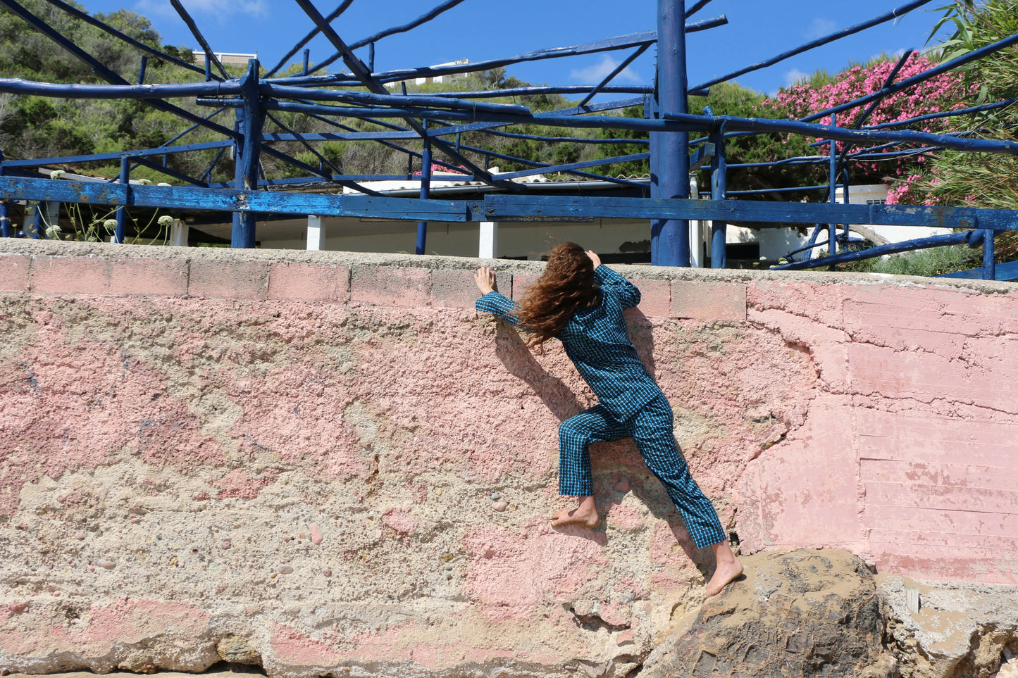 Can Zen (Blue) Unisex Cotton Pyjama Trouser / Pyjama Trouser Set French William