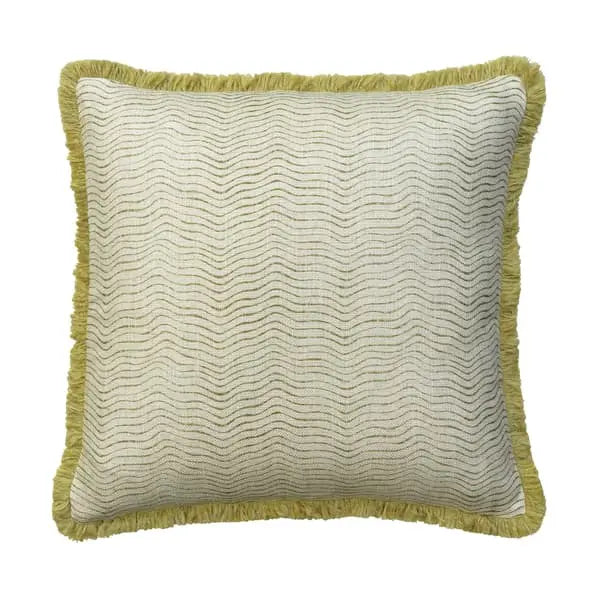 Canalasso Olive, Sustainable Feather, Cushion Sophie Paterson Cotton Blend & Linen Blend Stripe Andrew Martin
