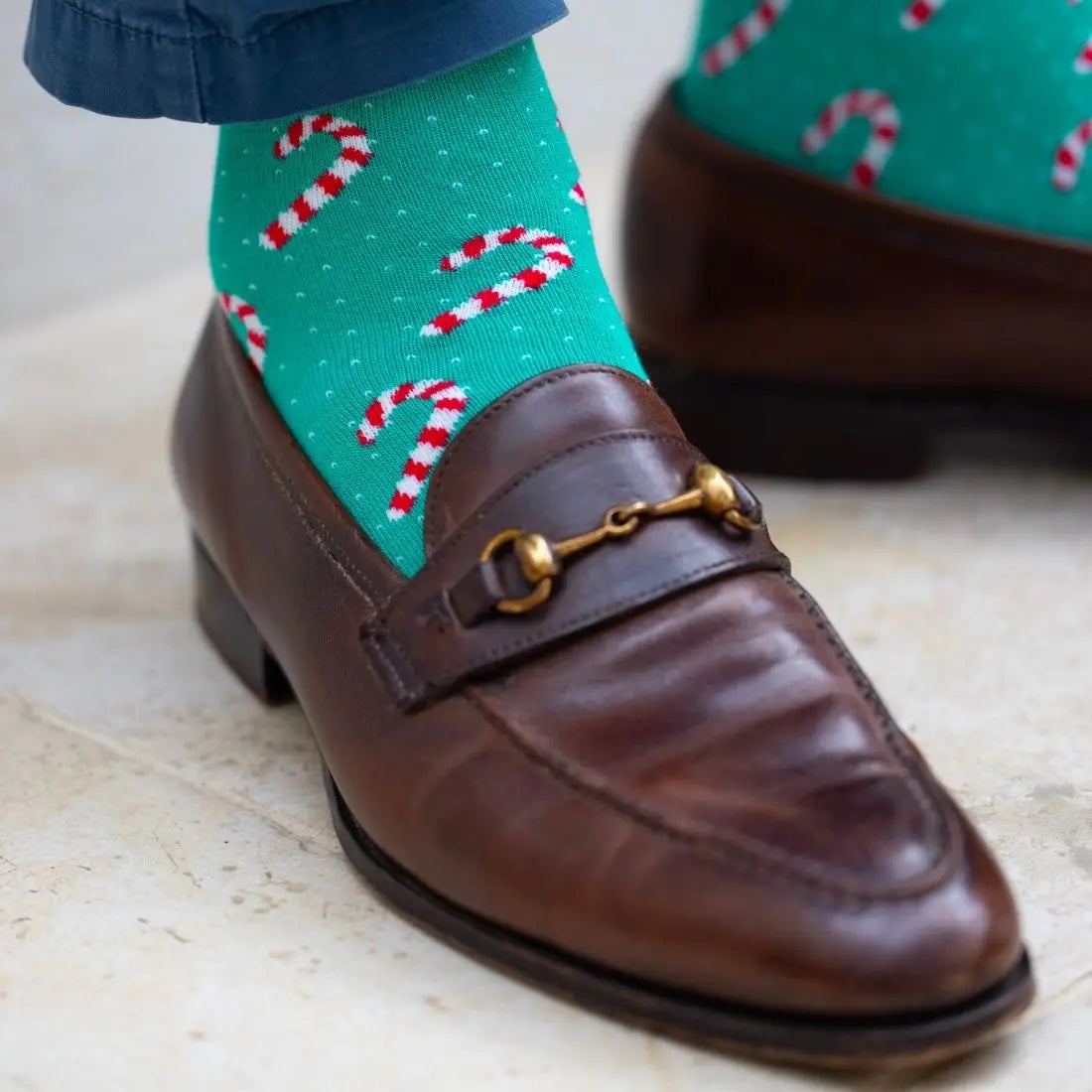 Candy Cane Bamboo Socks Swole Panda