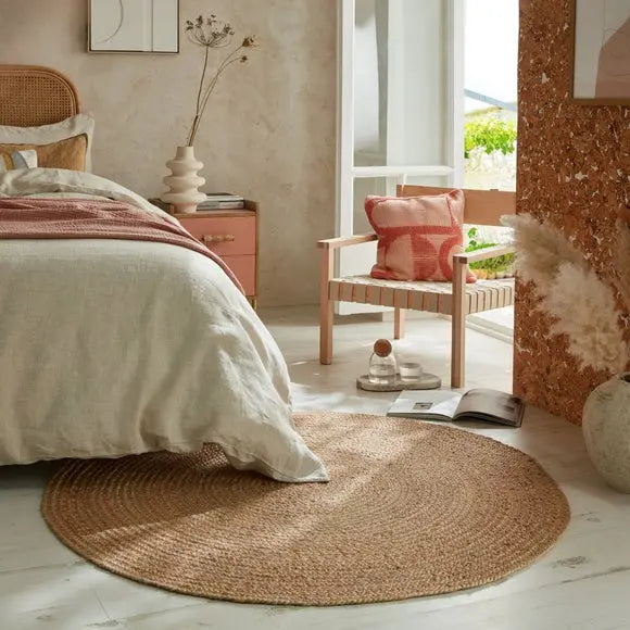 Capri Jute Round Rug Dunelm
