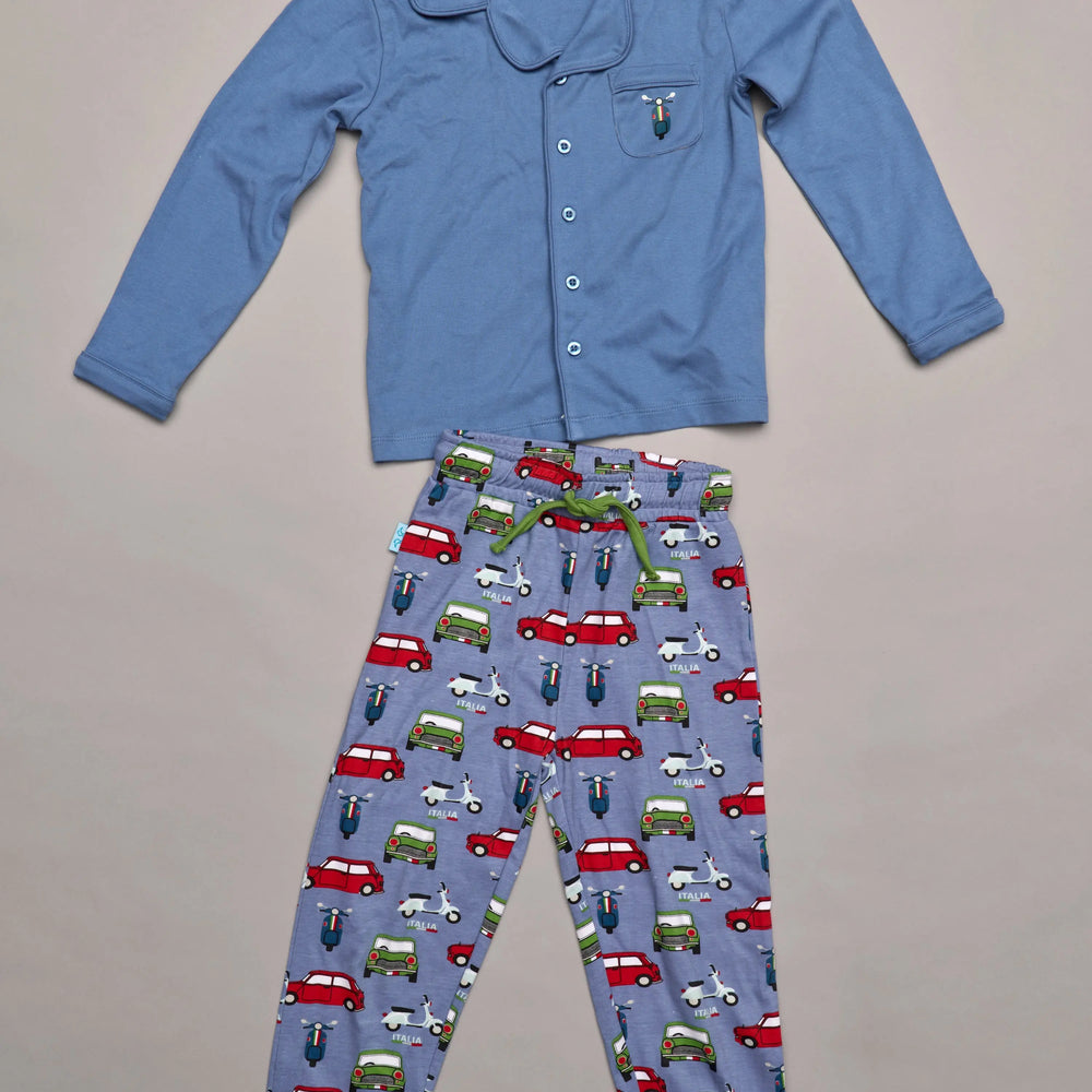 Car Boys Button Up Pyjamas Luca and Rosa