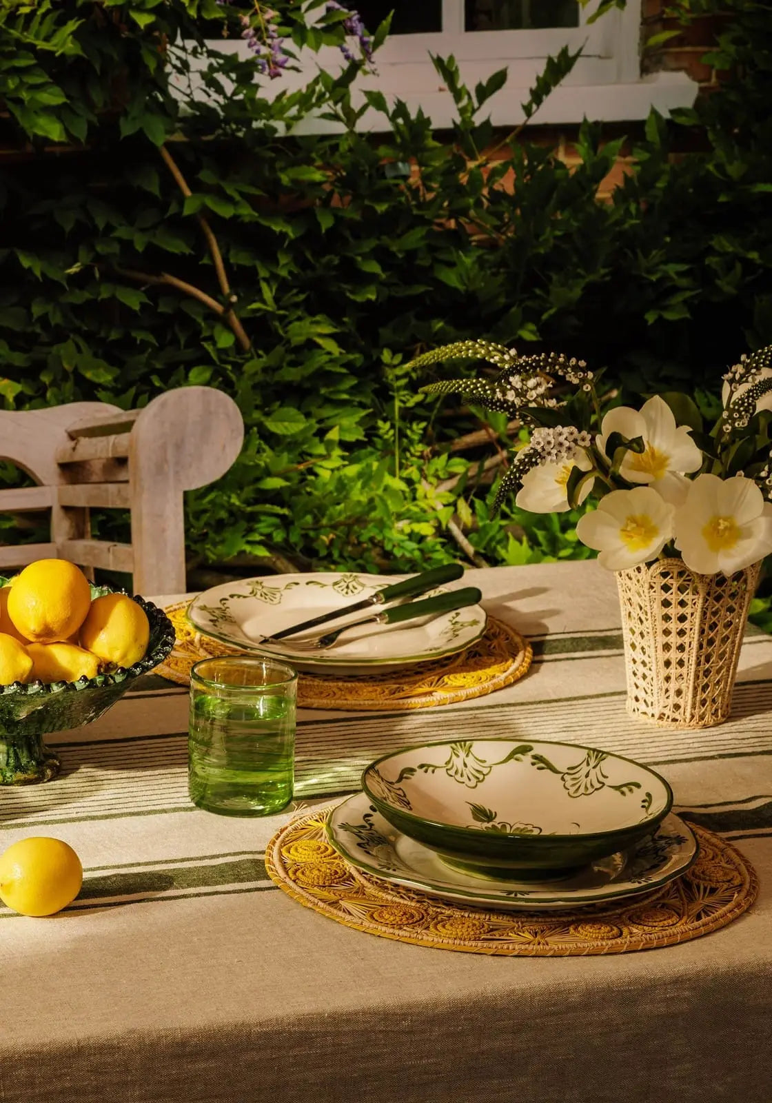 Cara Shell Pasta Bowl, Green Casa by Josephine Jenno