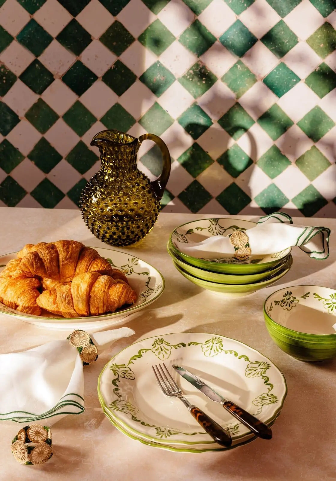 Cara Shell Serving Bowl, Green Casa by Josephine Jenno
