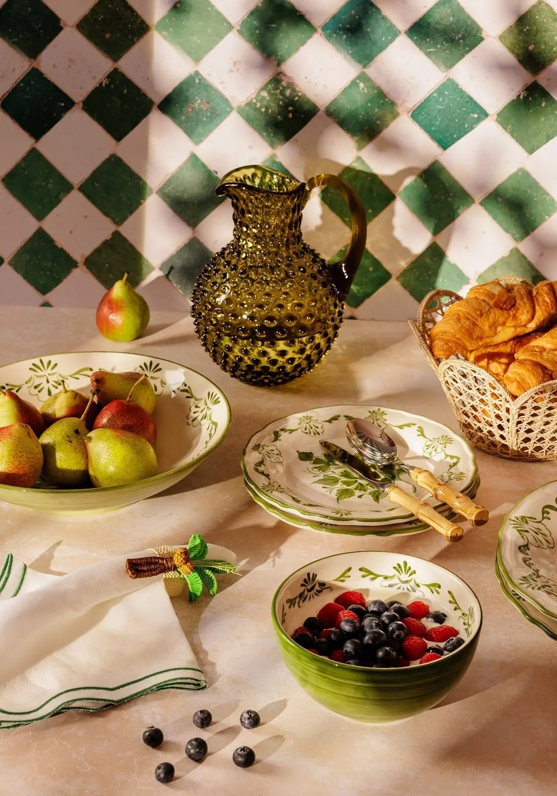Cara Shell Serving Bowl, Green Casa by Josephine Jenno