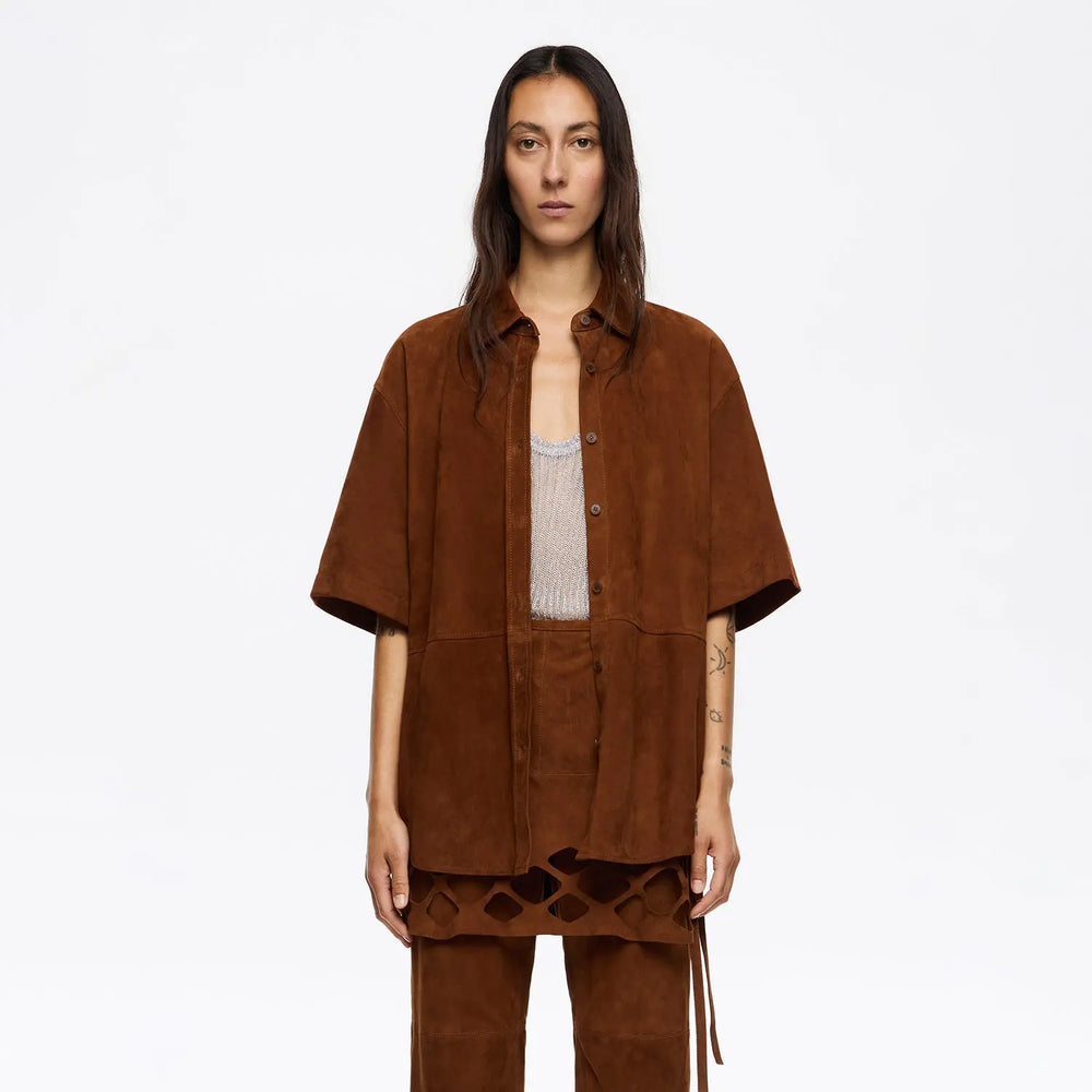 Caramel suede shirt Bimba y Lola UK