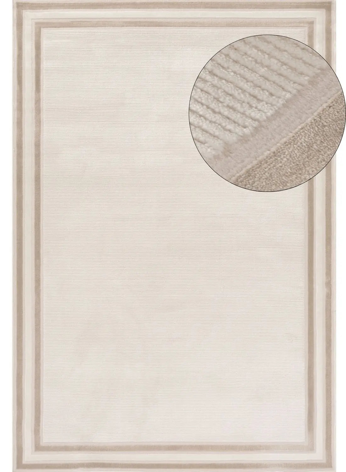 Carmel Cream-Beige Bordered Rug | 6060 The Rugs
