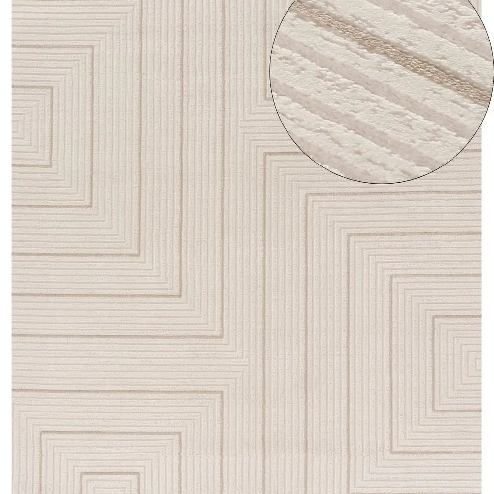 Carmel Cream-Beige Geometric Rug | 6040 The Rugs