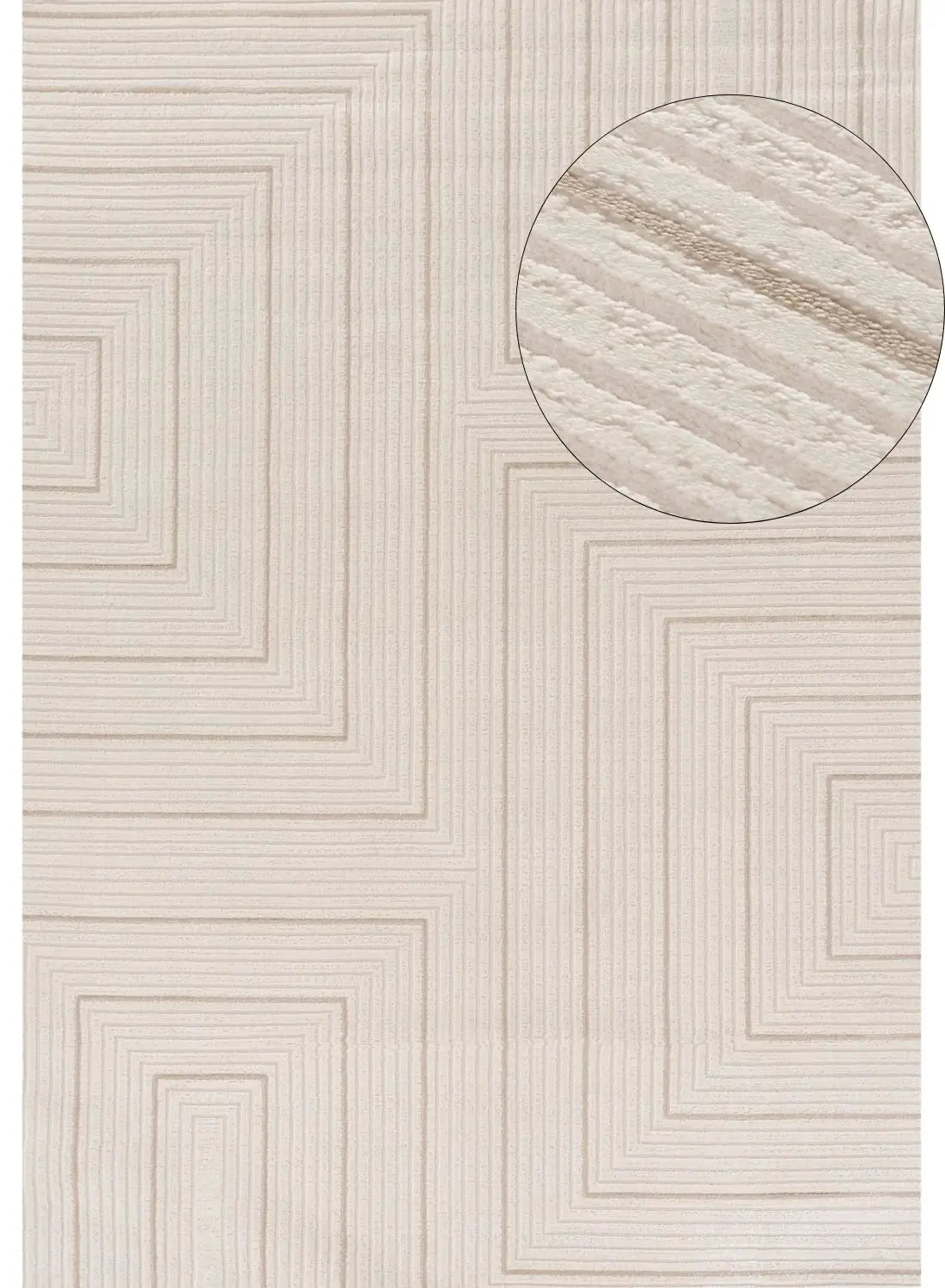 Carmel Cream-Beige Geometric Rug | 6040 The Rugs