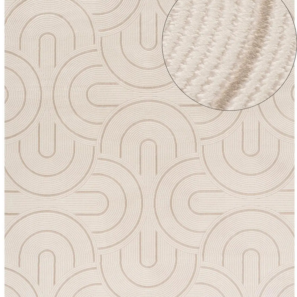 Carmel Cream-Beige Geometric Rug | 6070 The Rugs
