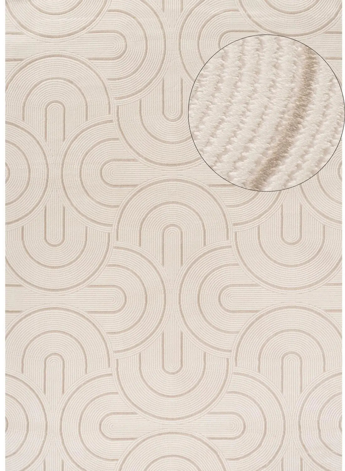 Carmel Cream-Beige Geometric Rug | 6070 The Rugs