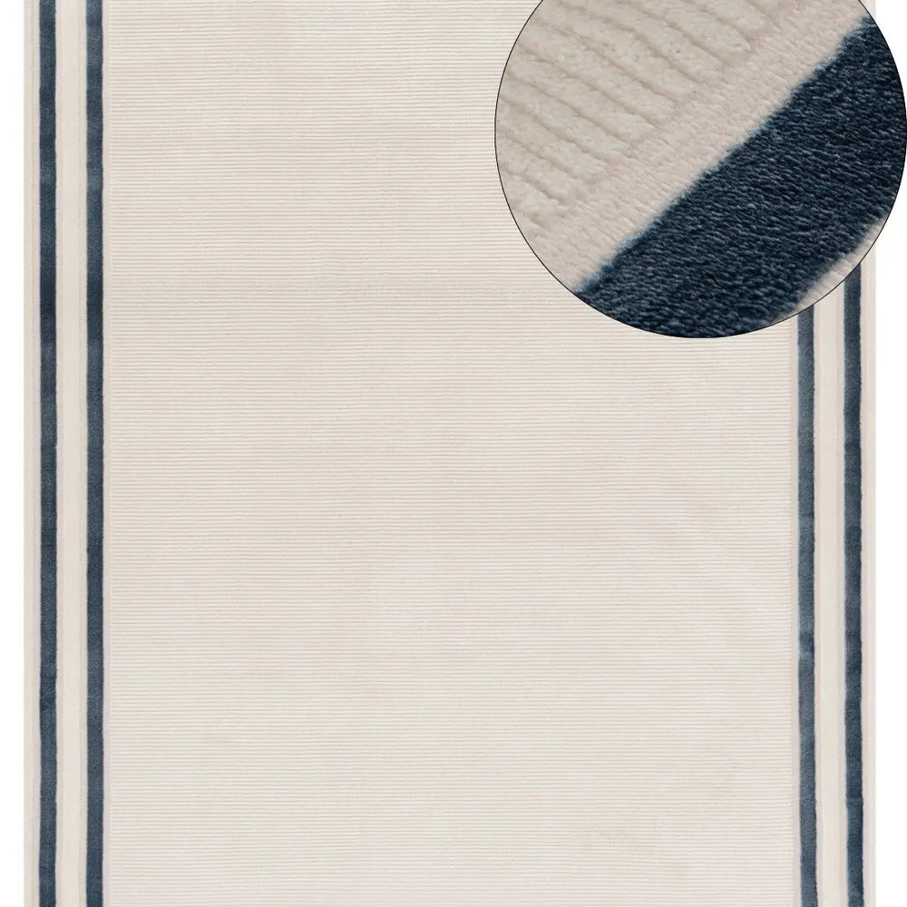 Carmel Cream-Blue Bordered Rug | 6060 The Rugs