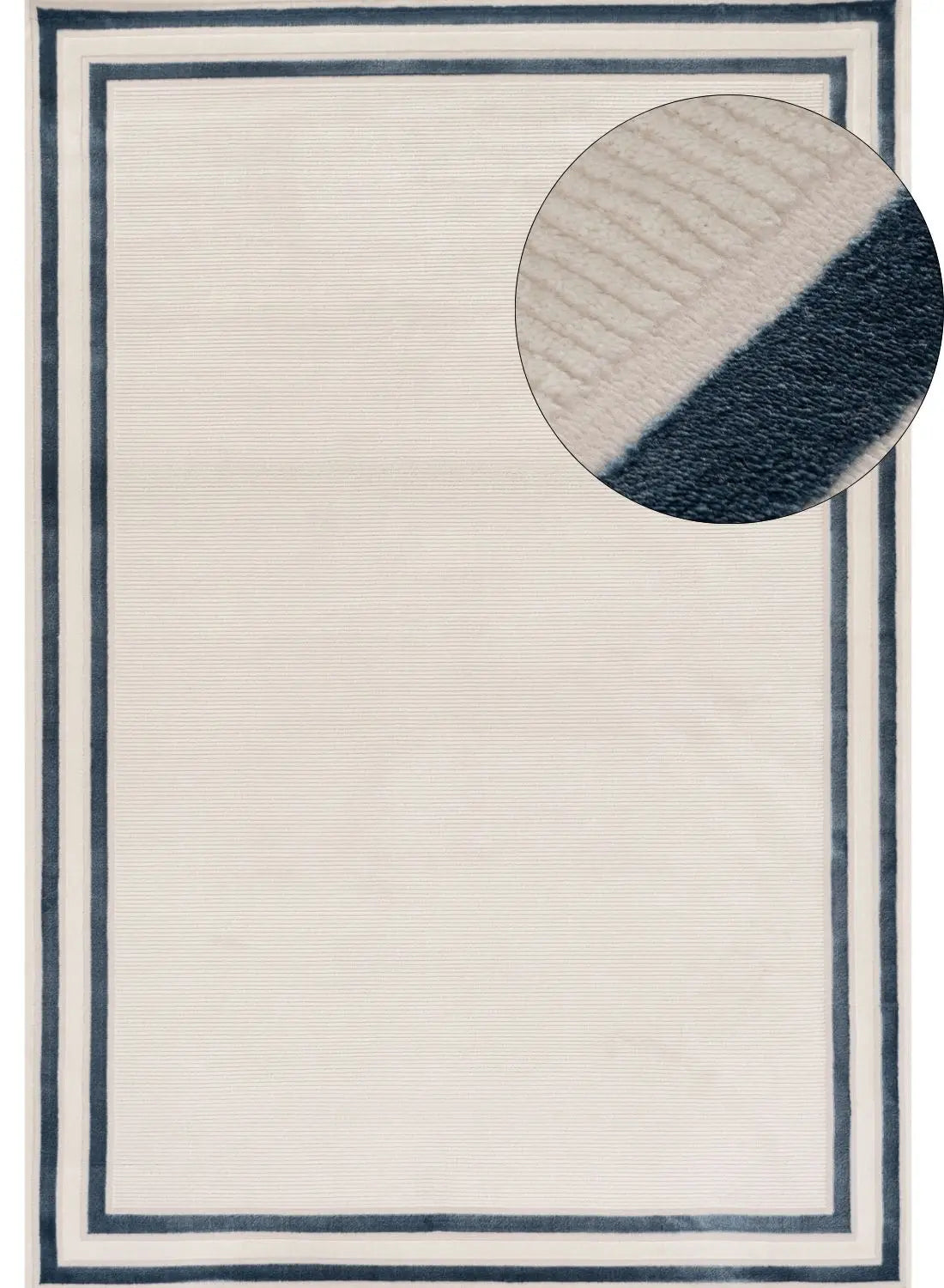 Carmel Cream-Blue Bordered Rug | 6060 The Rugs