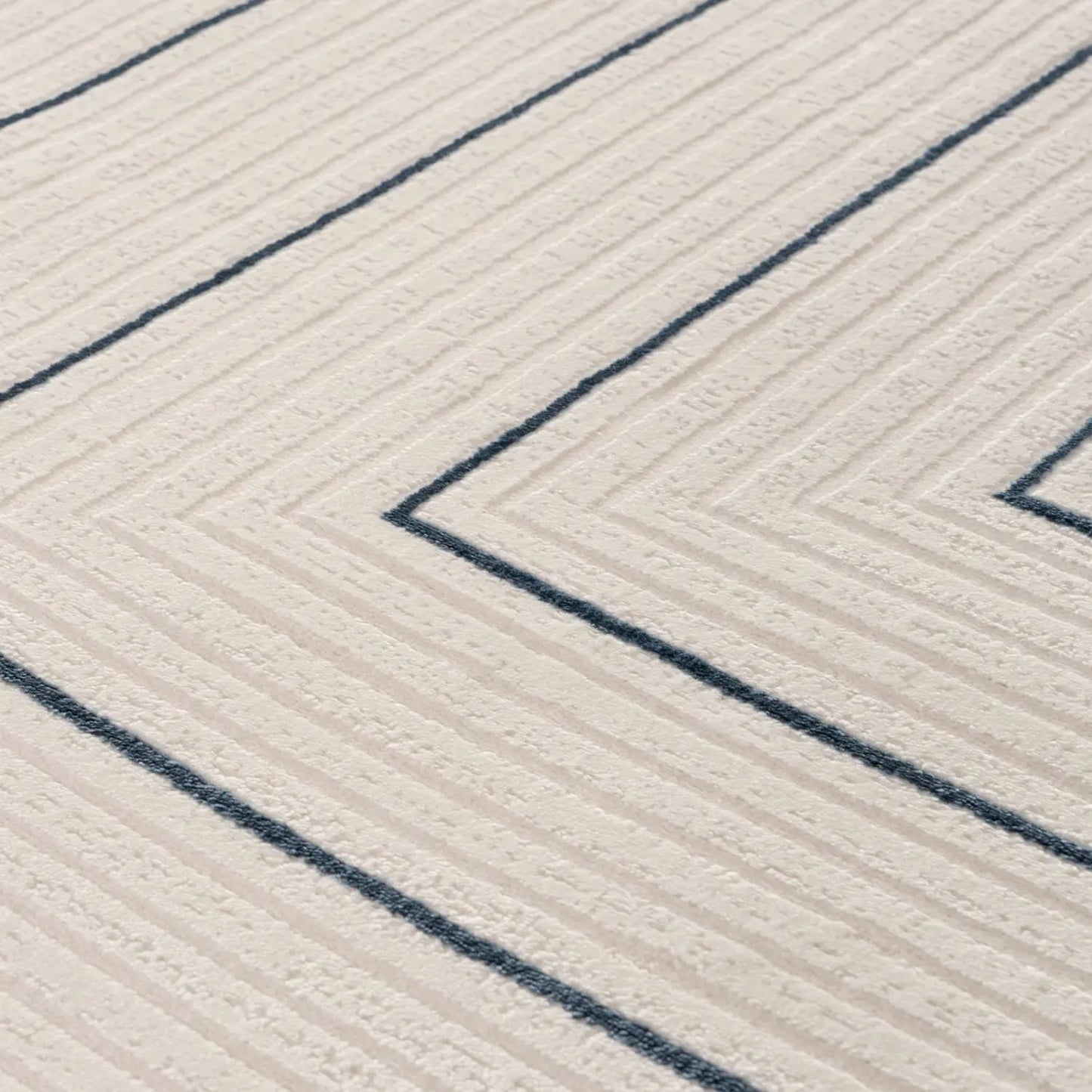 Carmel Cream-Blue Geometric Rug | 6040 The Rugs