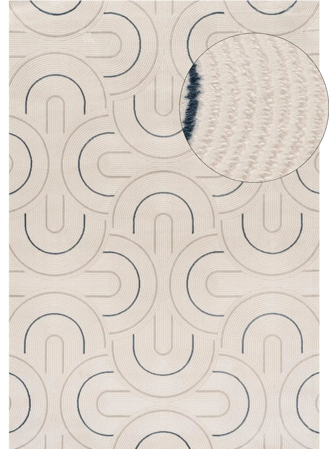 Carmel Cream-Blue Geometric Rug | 6070 The Rugs