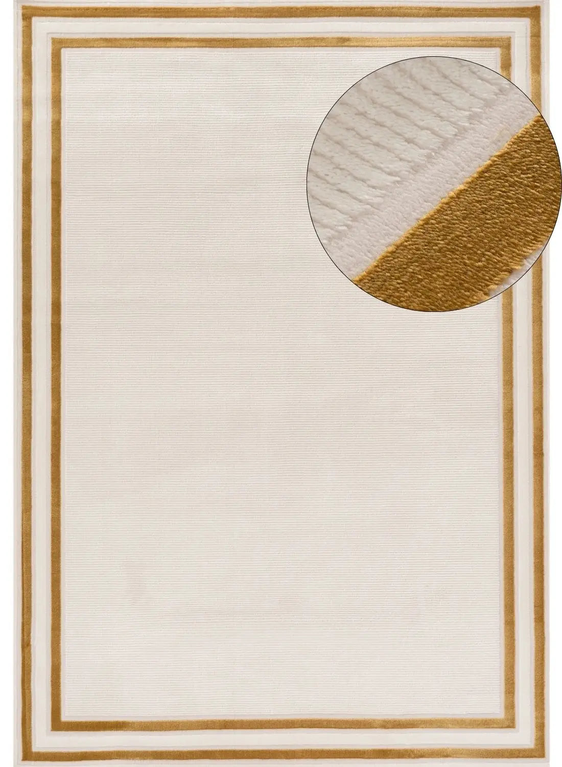 Carmel Cream-Gold Bordered Rug | 6060 The Rugs