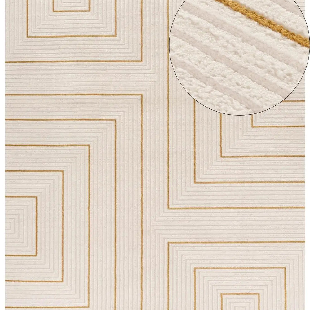 Carmel Cream-Gold Geometric Rug | 6040 The Rugs