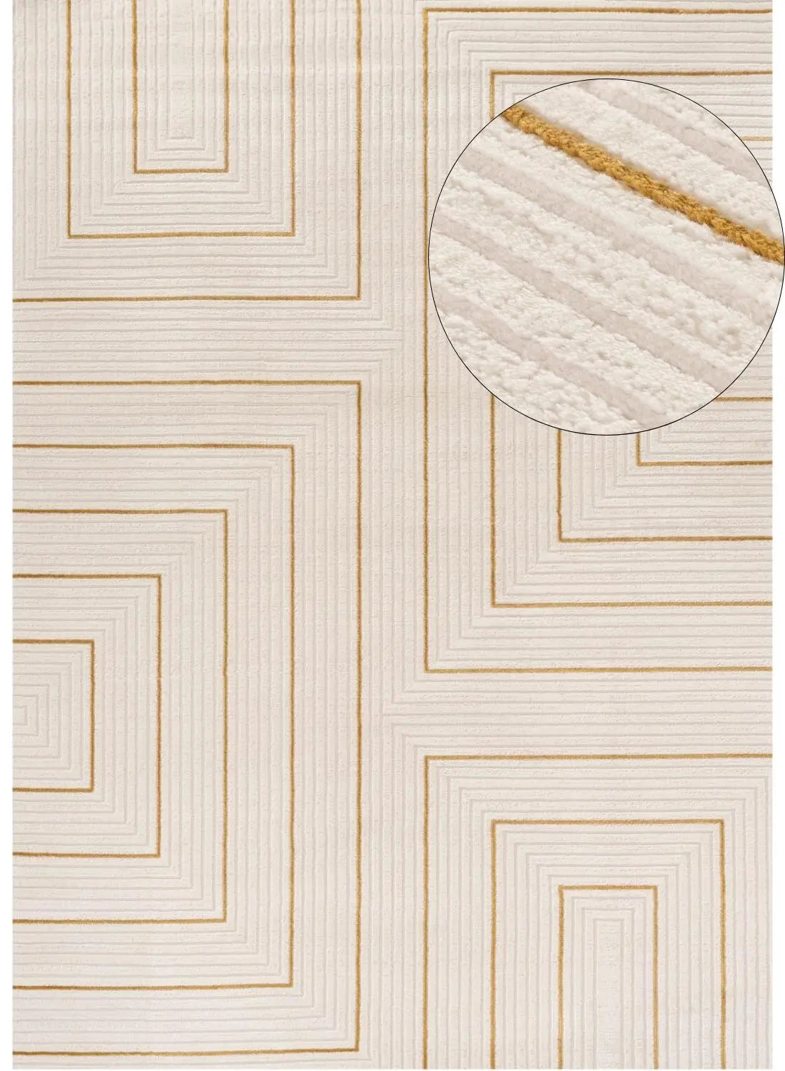 Carmel Cream-Gold Geometric Rug | 6040 The Rugs