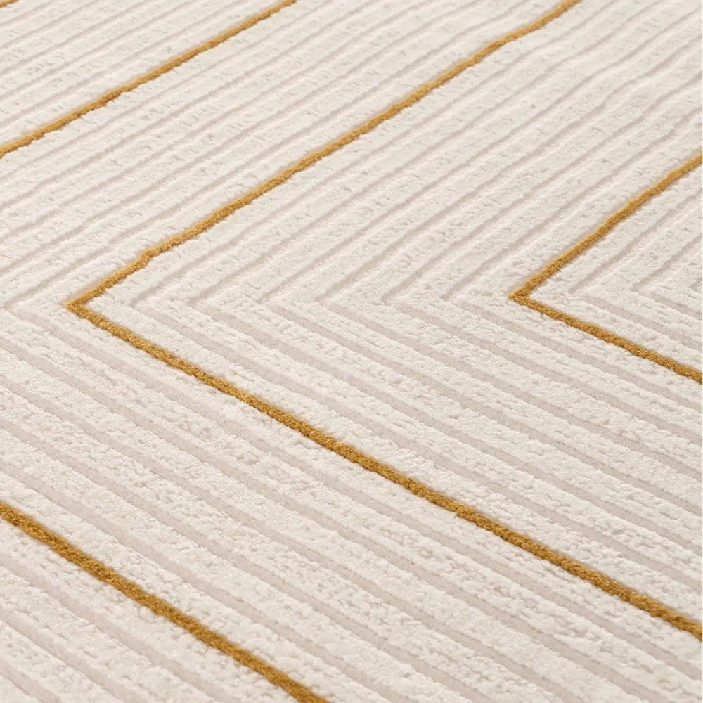 Carmel Cream-Gold Geometric Rug | 6040 The Rugs