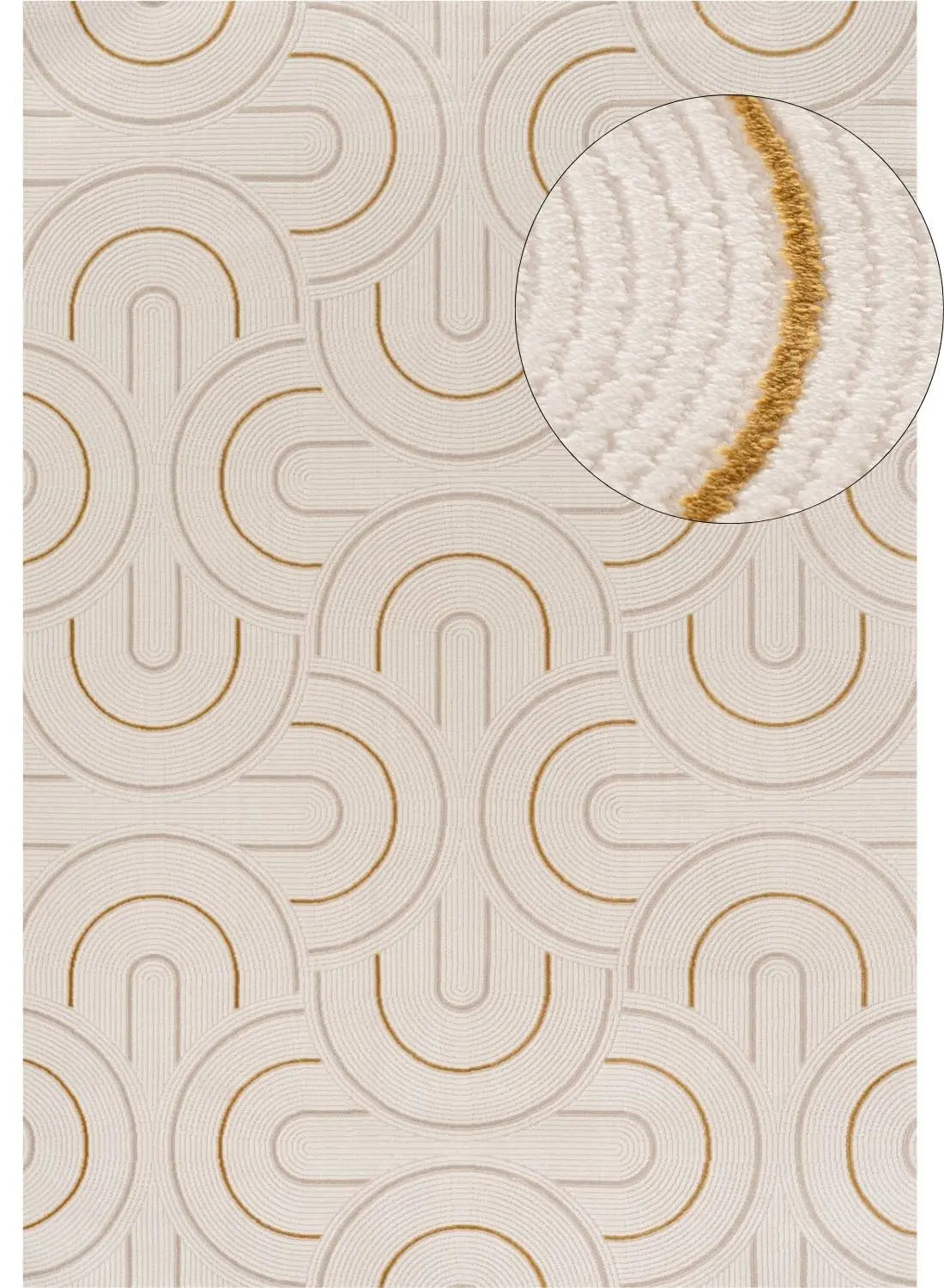 Carmel Cream-Gold Geometric Rug | 6070 The Rugs