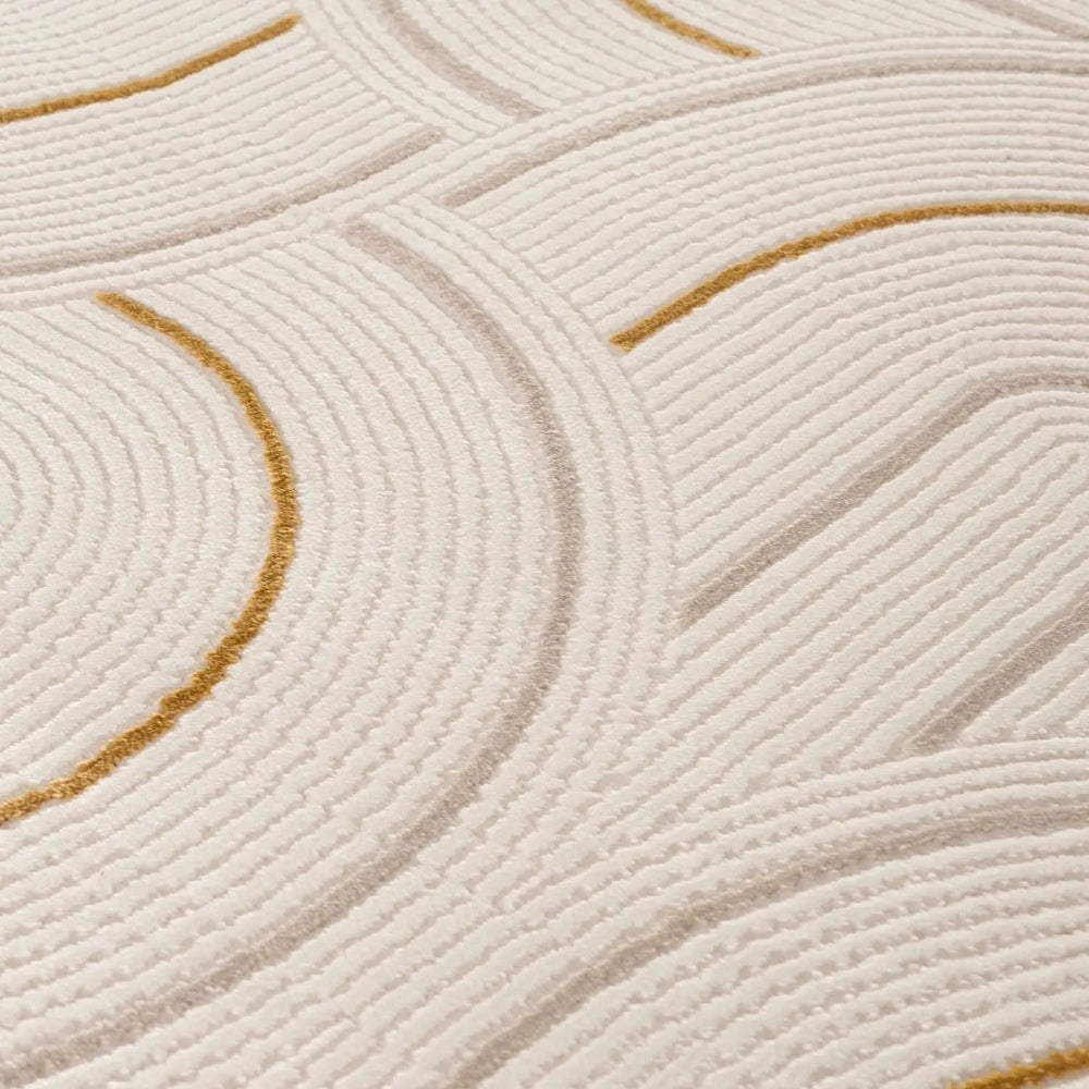 Carmel Cream-Gold Geometric Rug | 6070 The Rugs