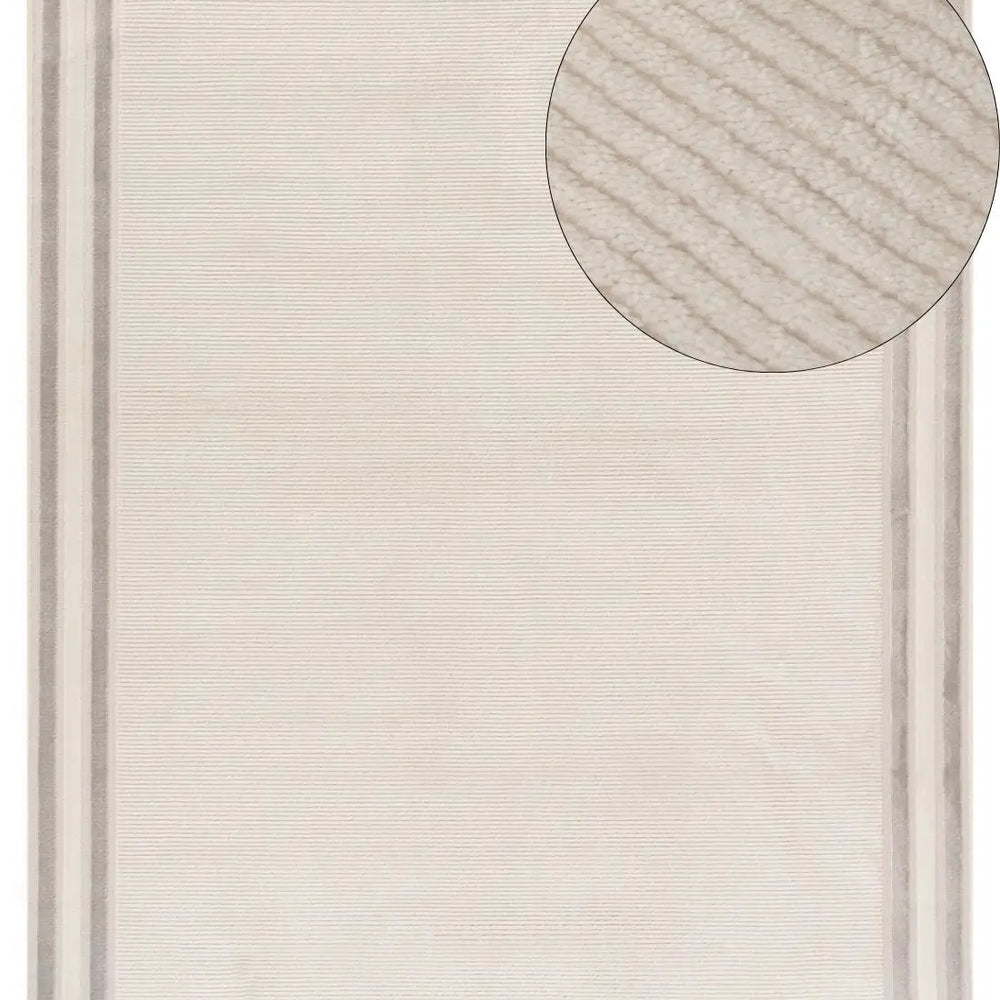 Carmel Cream-Grey Bordered Rug | 6060 The Rugs
