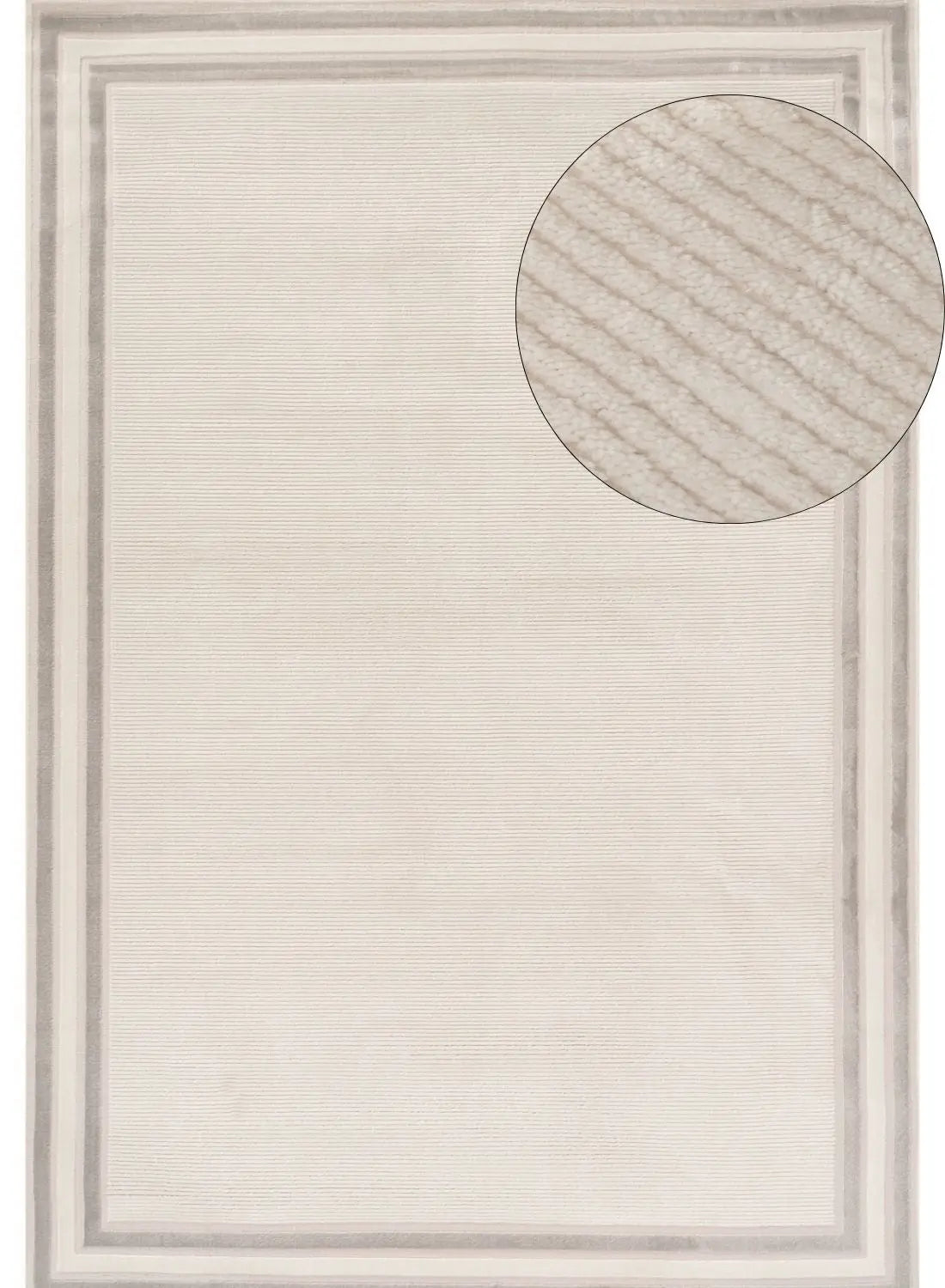 Carmel Cream-Grey Bordered Rug | 6060 The Rugs