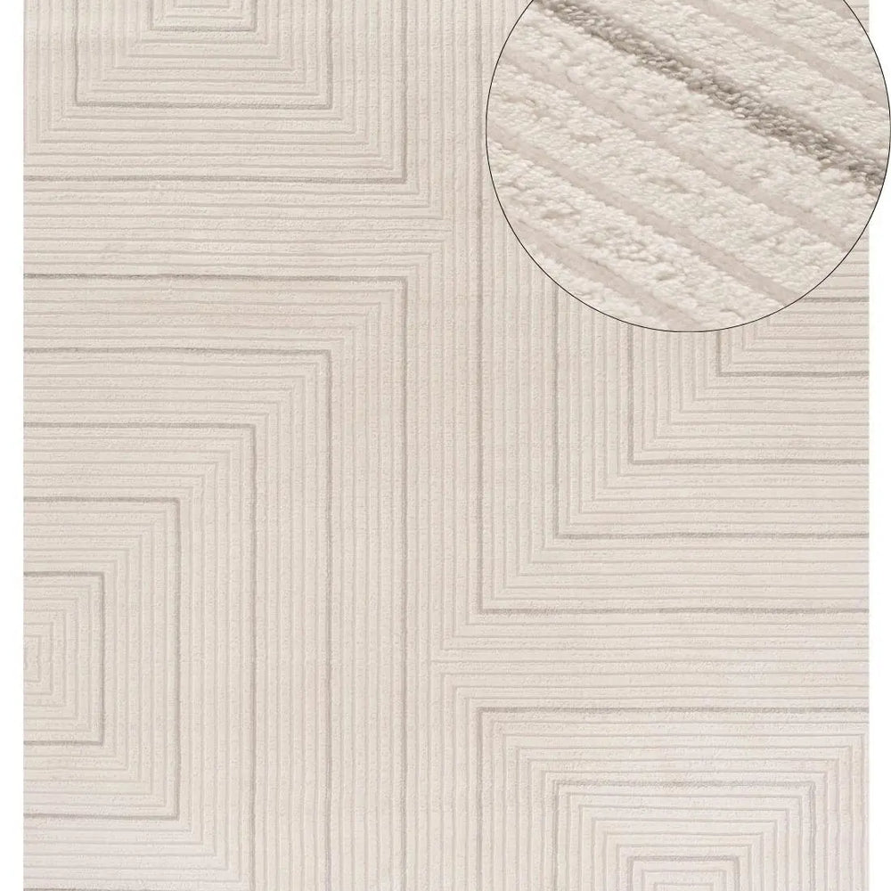 Carmel Cream-Grey Geometric Rug | 6040 The Rugs