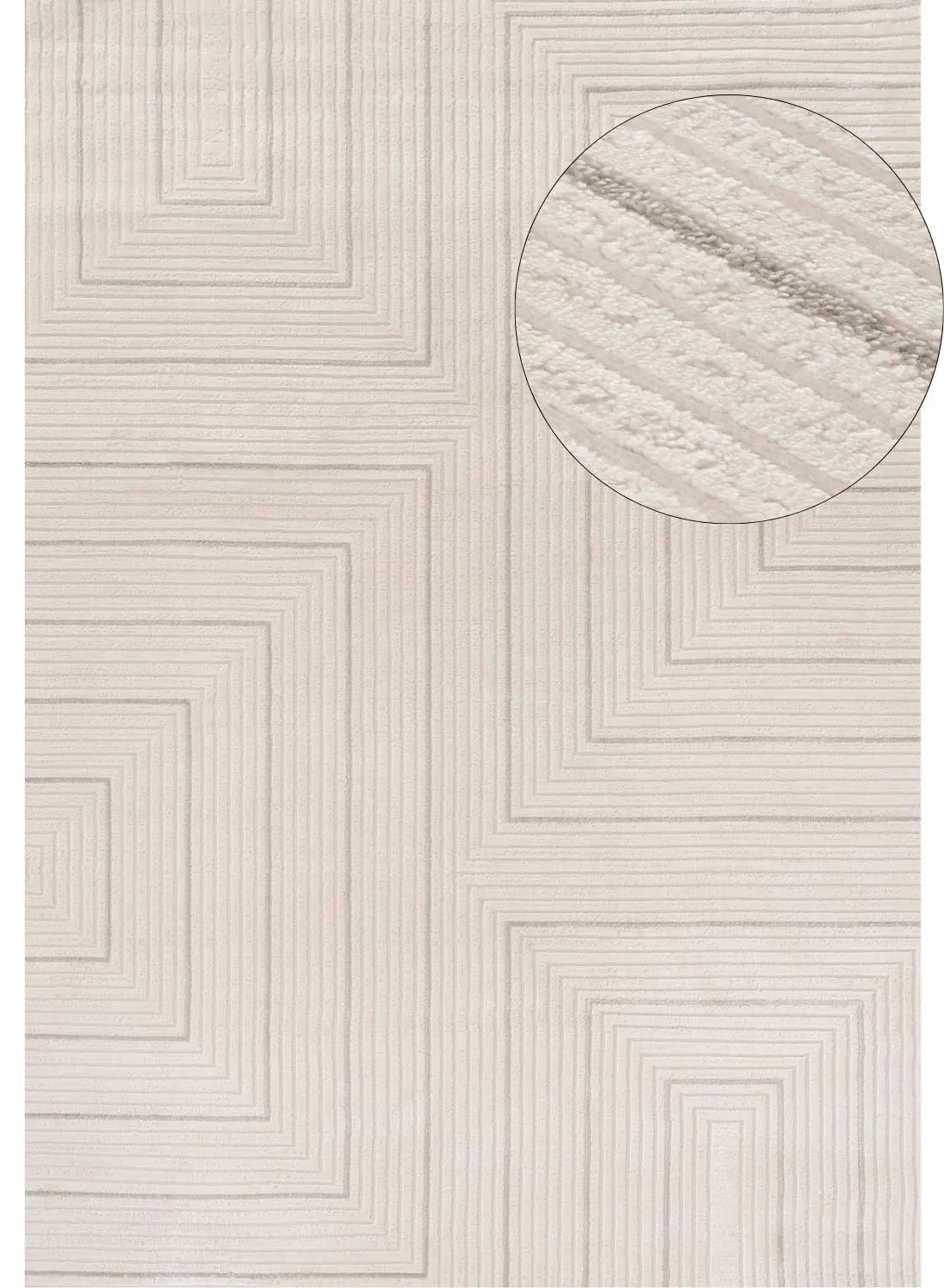 Carmel Cream-Grey Geometric Rug | 6040 The Rugs