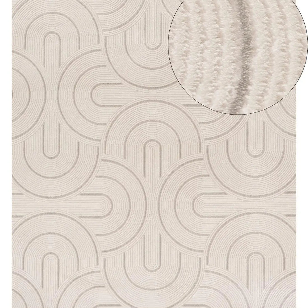 Carmel Cream-Grey Geometric Rug | 6070 The Rugs