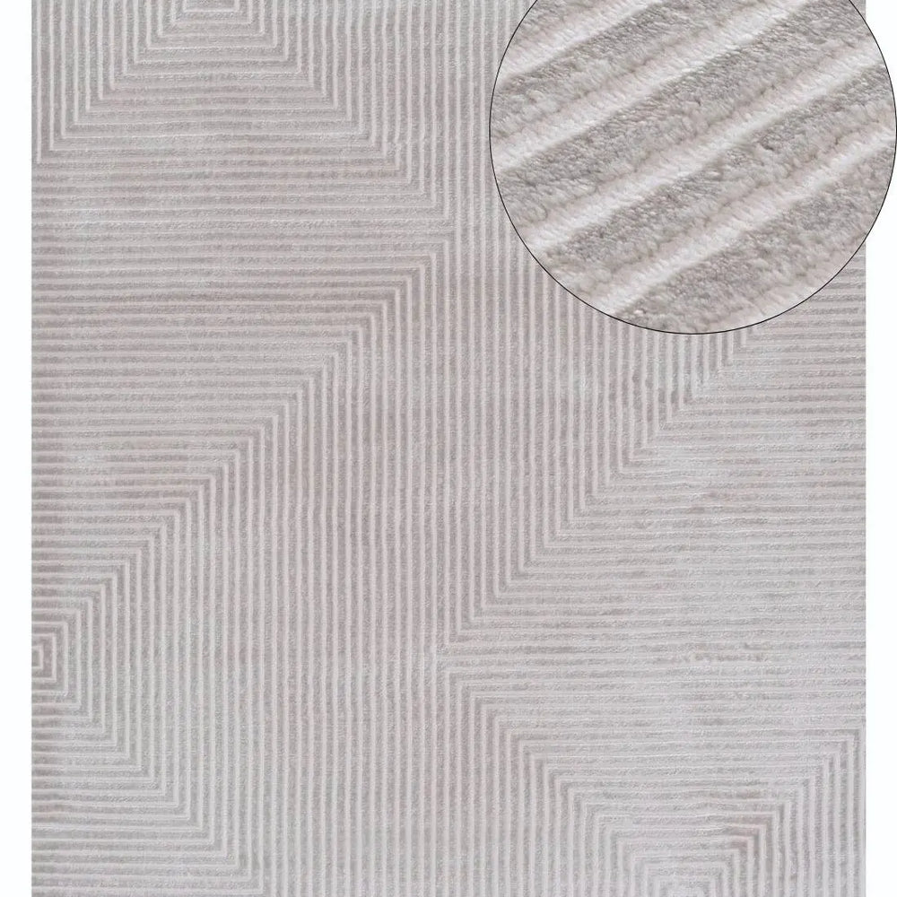 Carmel Grey-Cream Geometric Rug | 6050 The Rugs