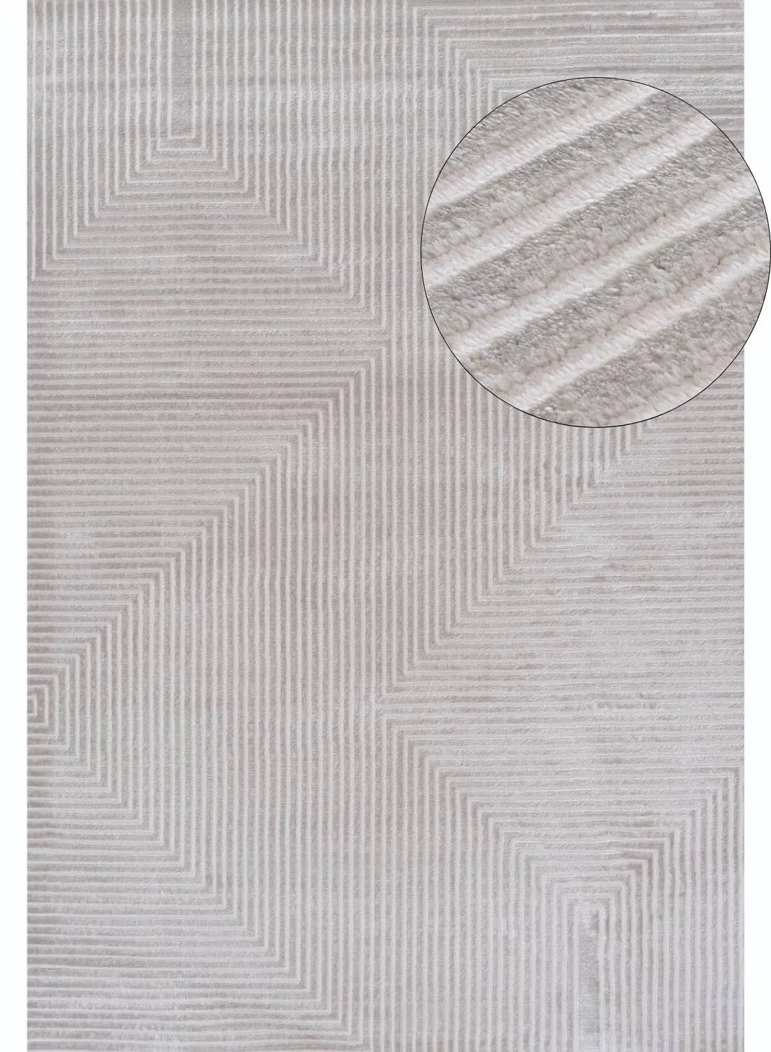 Carmel Grey-Cream Geometric Rug | 6050 The Rugs