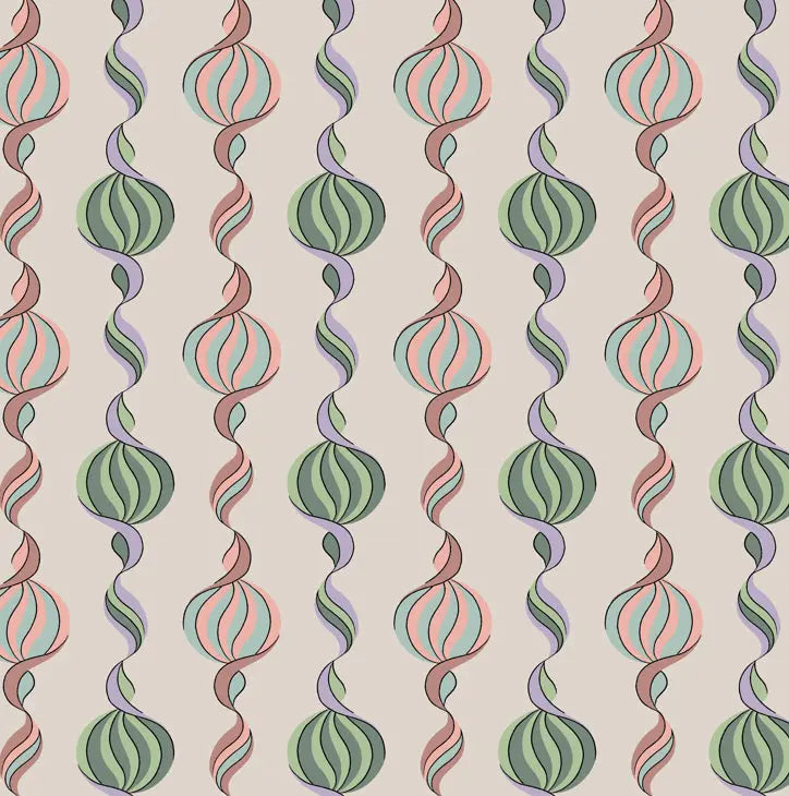 Carousel Twist - In Pastel Candy - Wallpaper - Micaela Sharp Collaboration Print Sisters