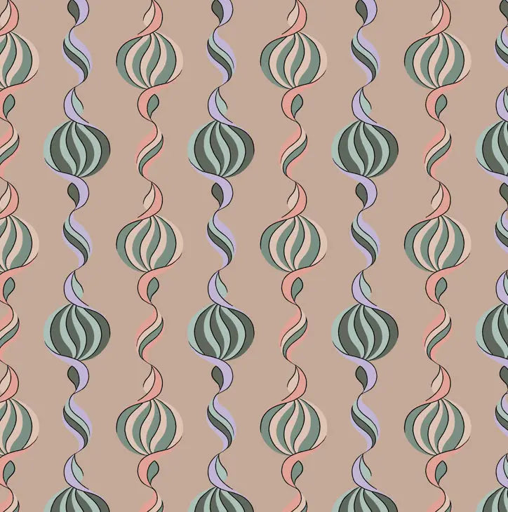 Carousel Twist - Vintage Shell - Wallpaper - Micaela Sharp Collaboration Print Sisters