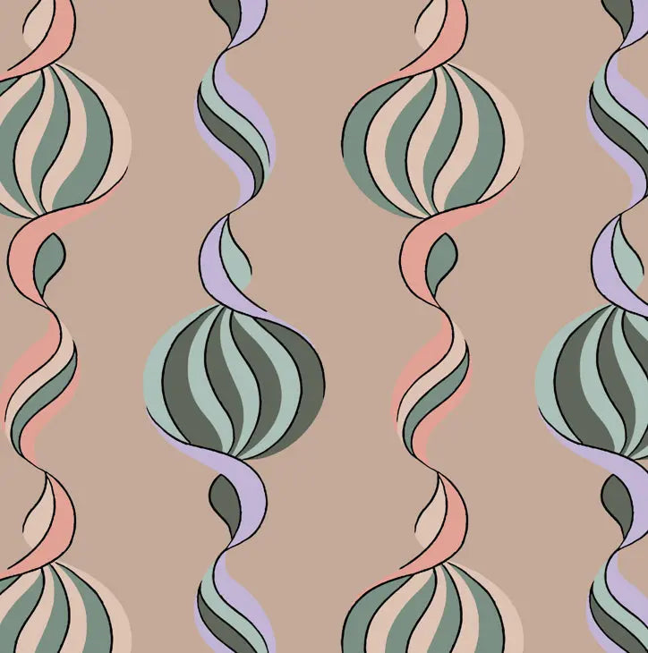 Carousel Twist - Vintage Shell - Wallpaper - Micaela Sharp Collaboration Print Sisters