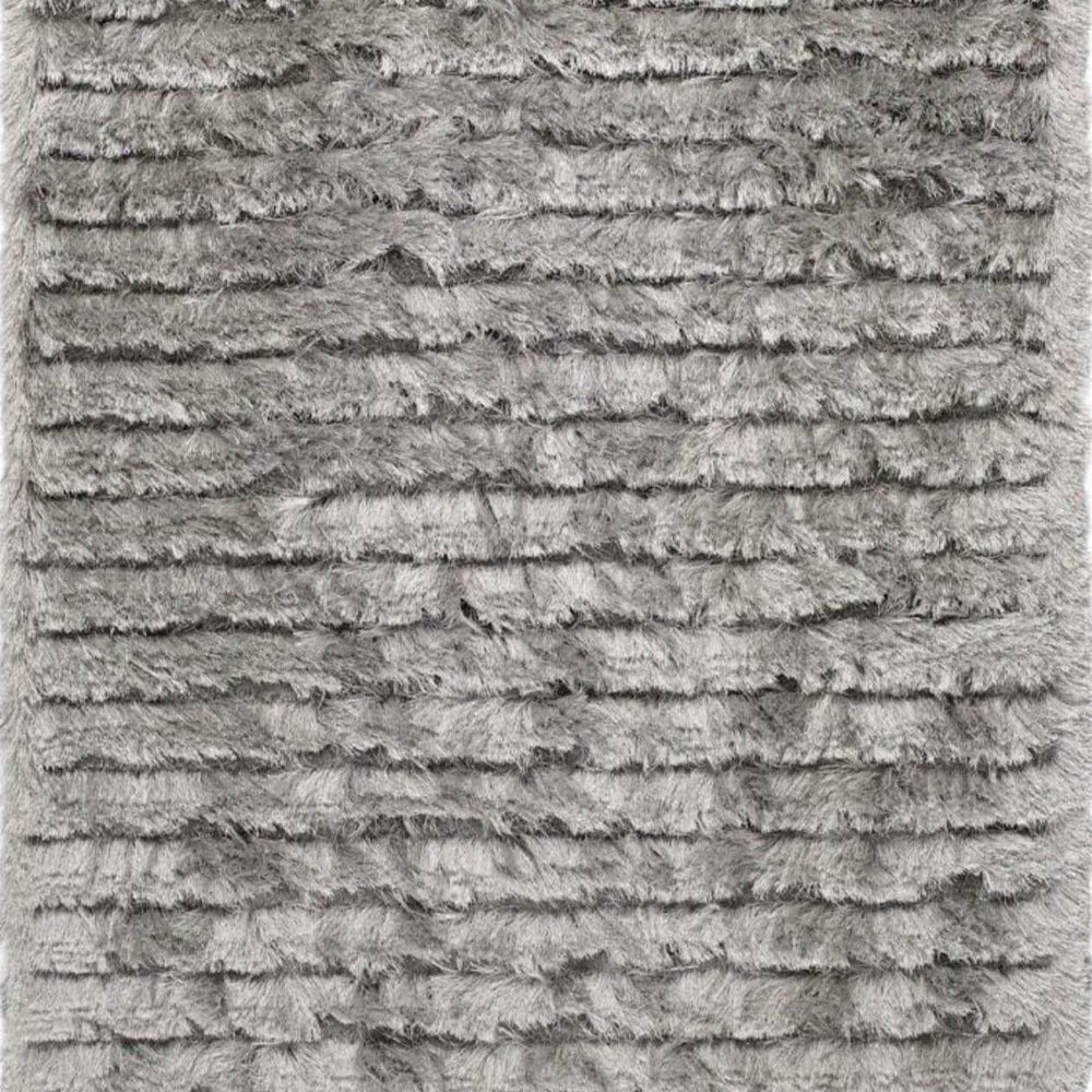 Carved Glamour Silver Grey Shaggy Rug The Rugs