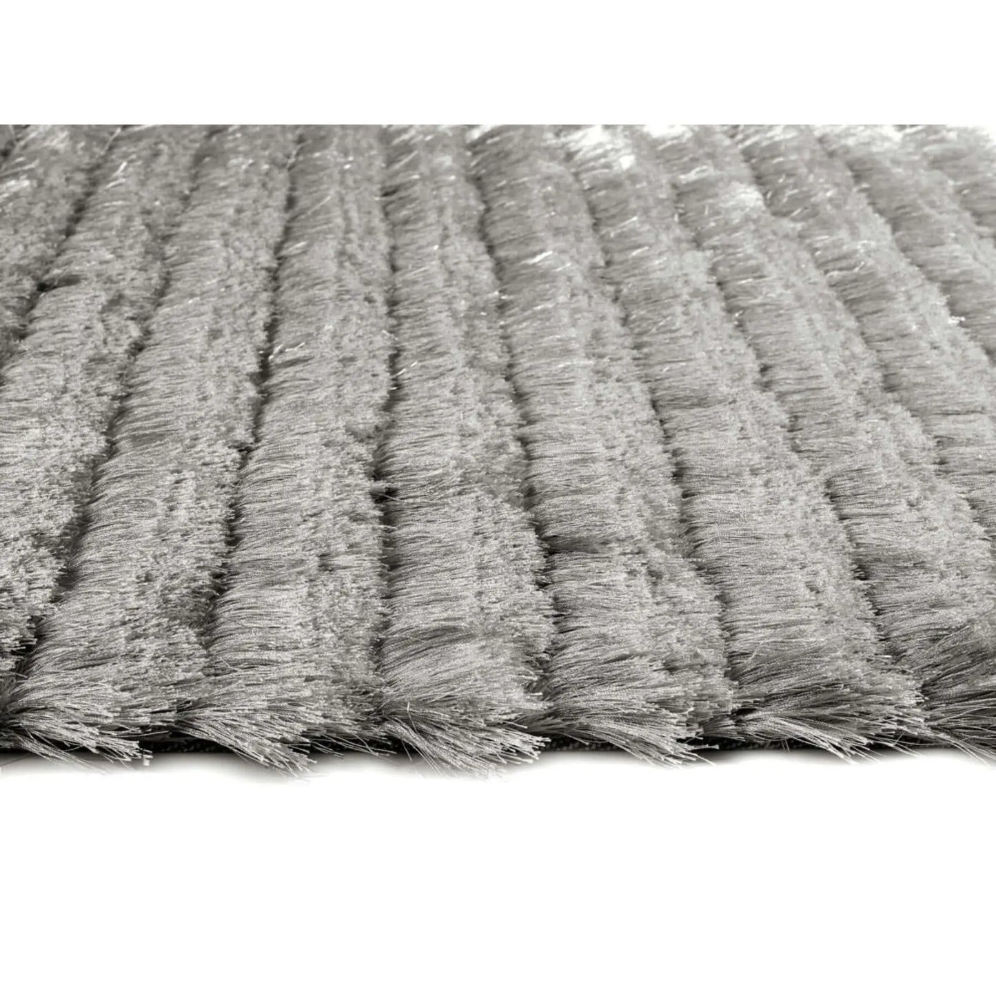 Carved Glamour Silver Grey Shaggy Rug The Rugs