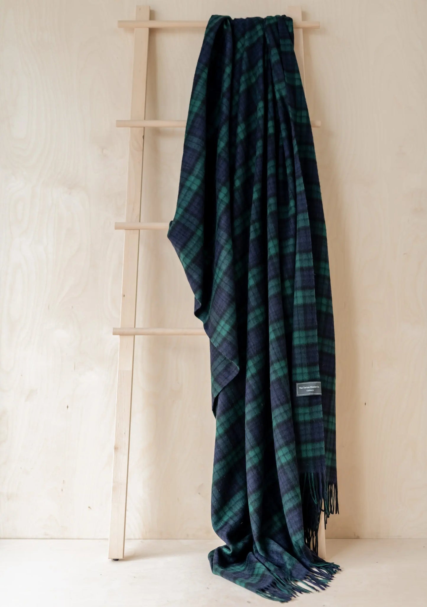 Cashmere Blanket in Black Watch Tartan TartanBlanketCo