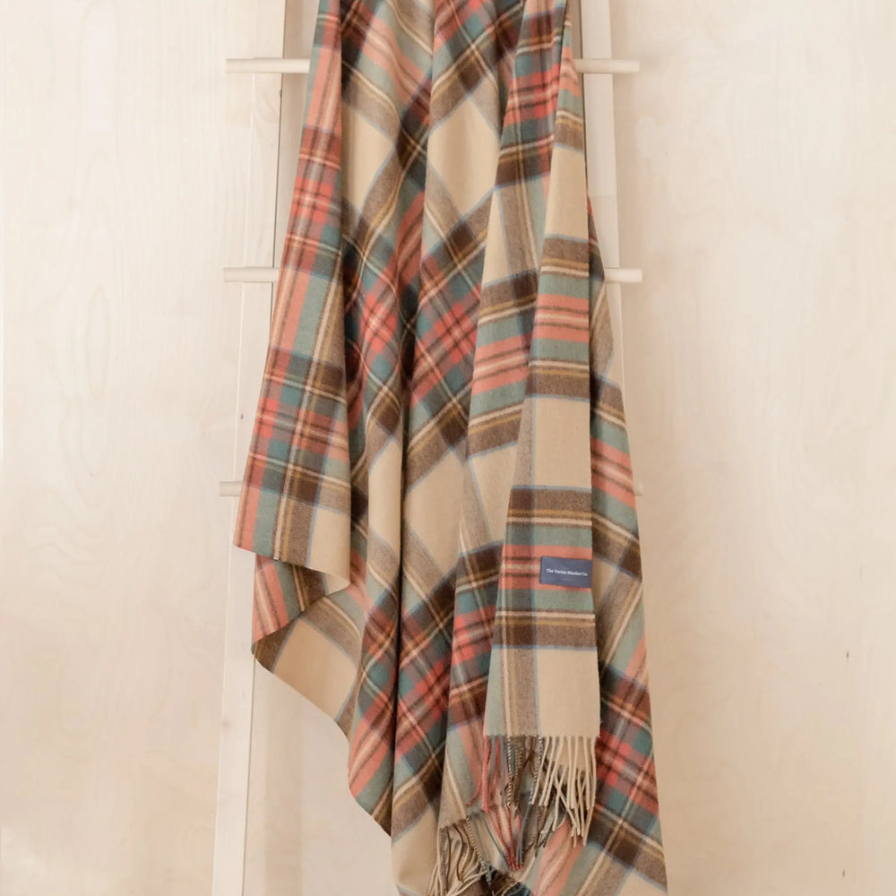 Cashmere Blanket in Stewart Dress Antique Tartan TartanBlanketCo