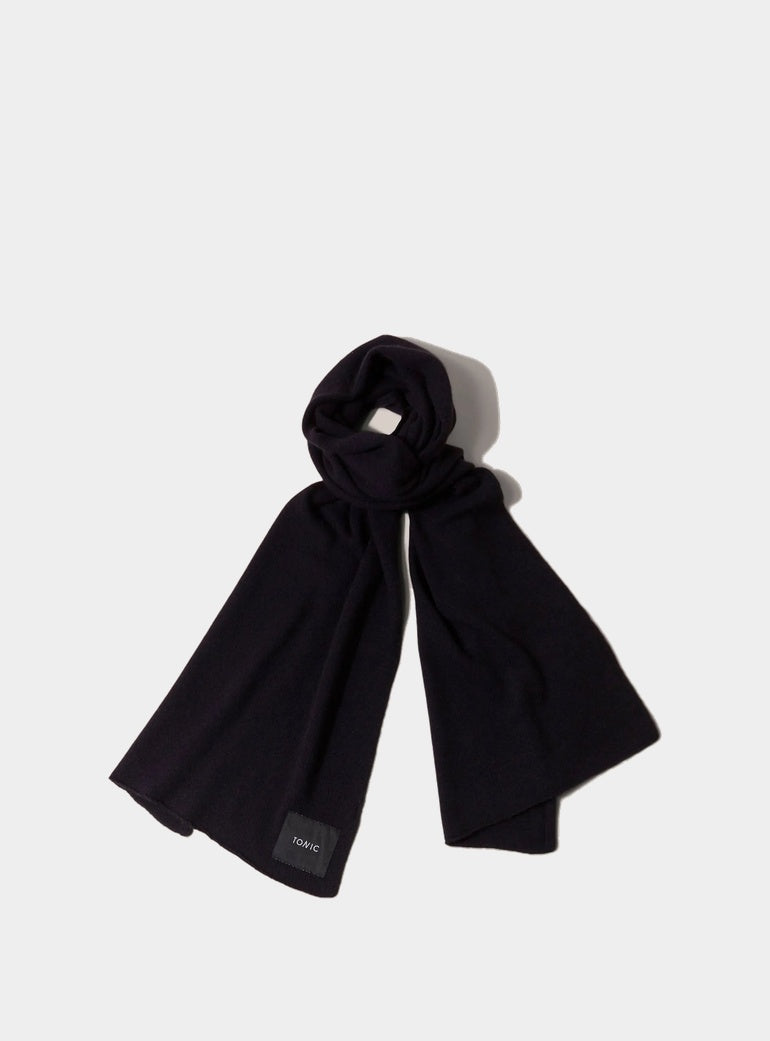 Cashmere Recuperation Scarf Navy Tonic London